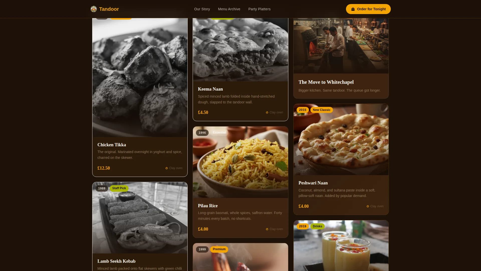 Regional & Specialty Restaurant Professional Website Template