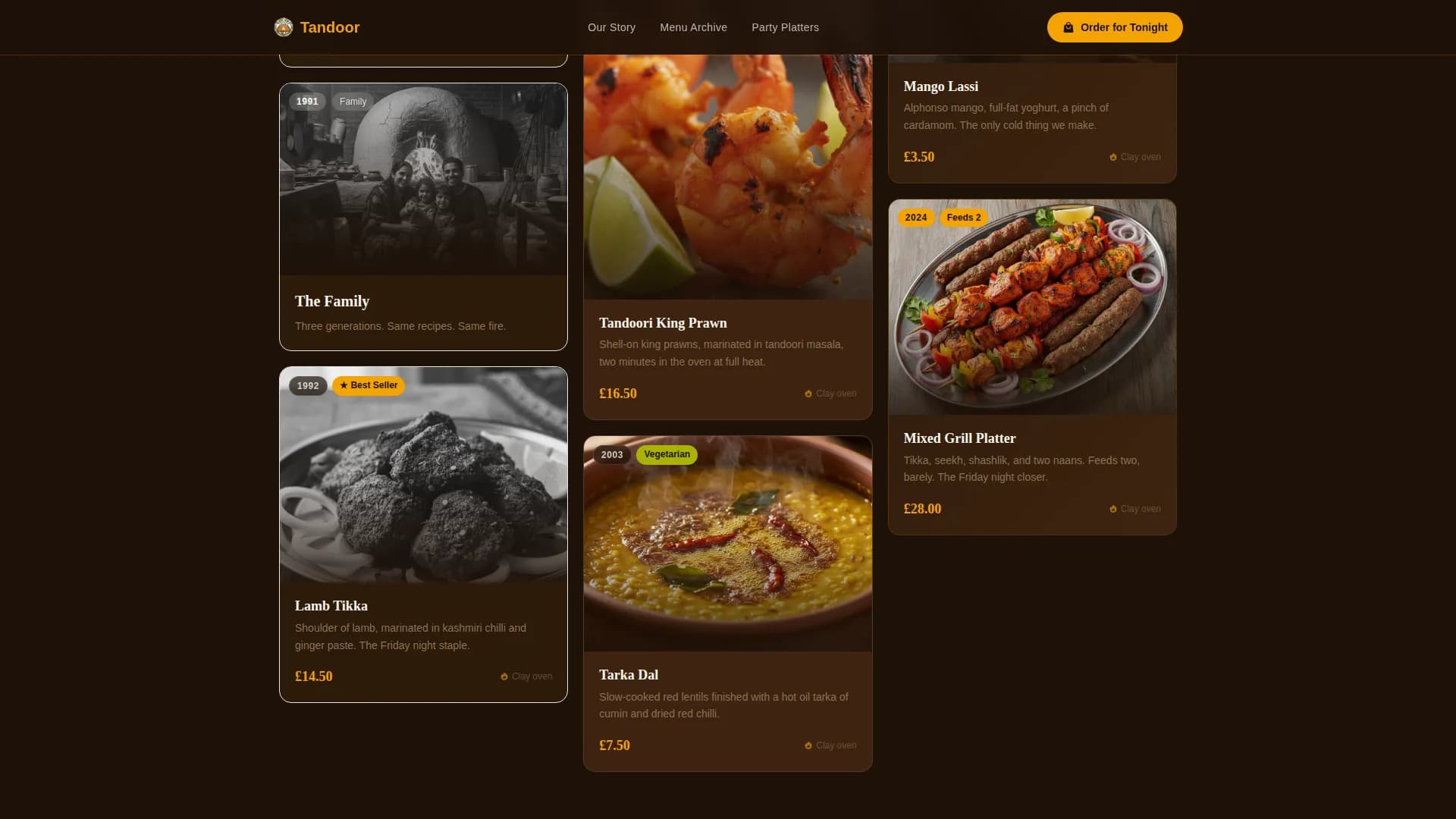 Regional & Specialty Restaurant Professional Website Template