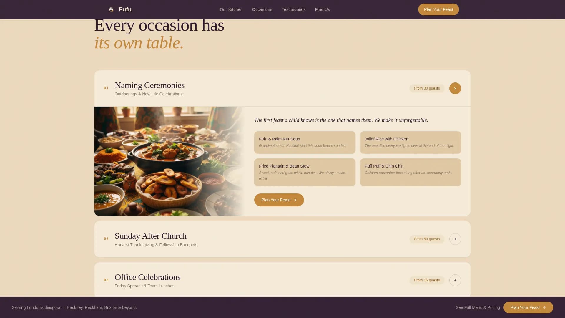 Togolese Cuisine Booking Website Template