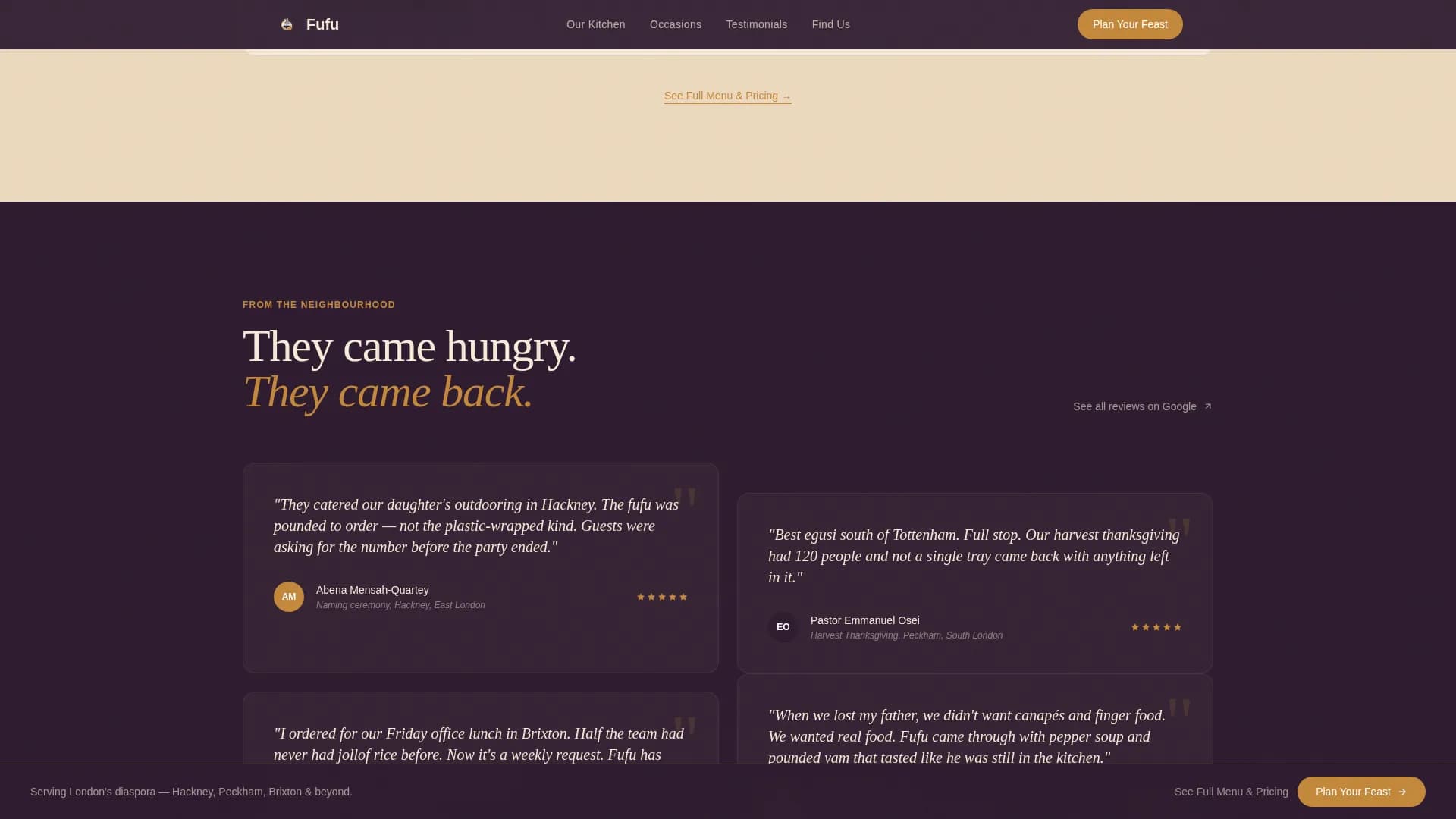 Togolese Cuisine Booking Website Template