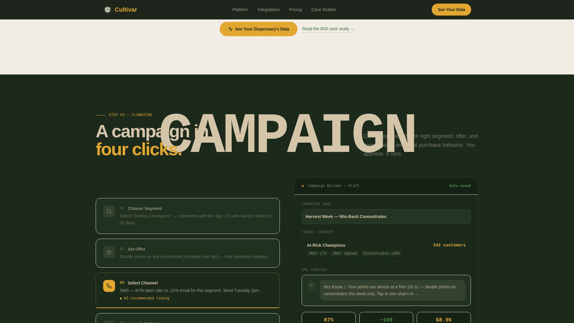 Cultivar — Elite Cannabis Wellness Landing Page Template