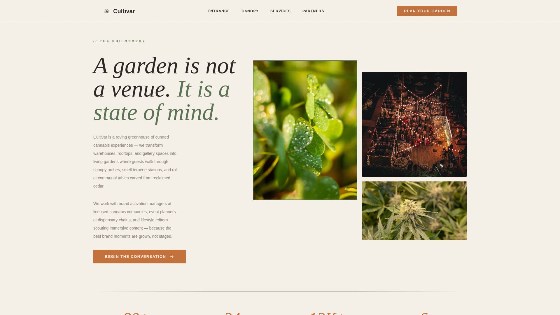 Cultivar — Premium Cannabis Cultivation Landing Page Template