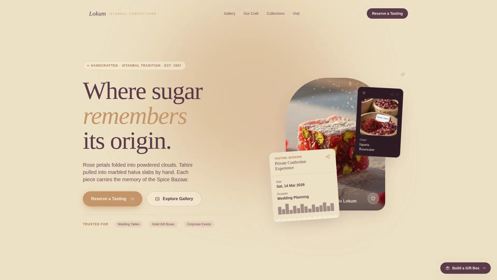 Expert Chocolate & Confectionery Appointment Booking Website Template