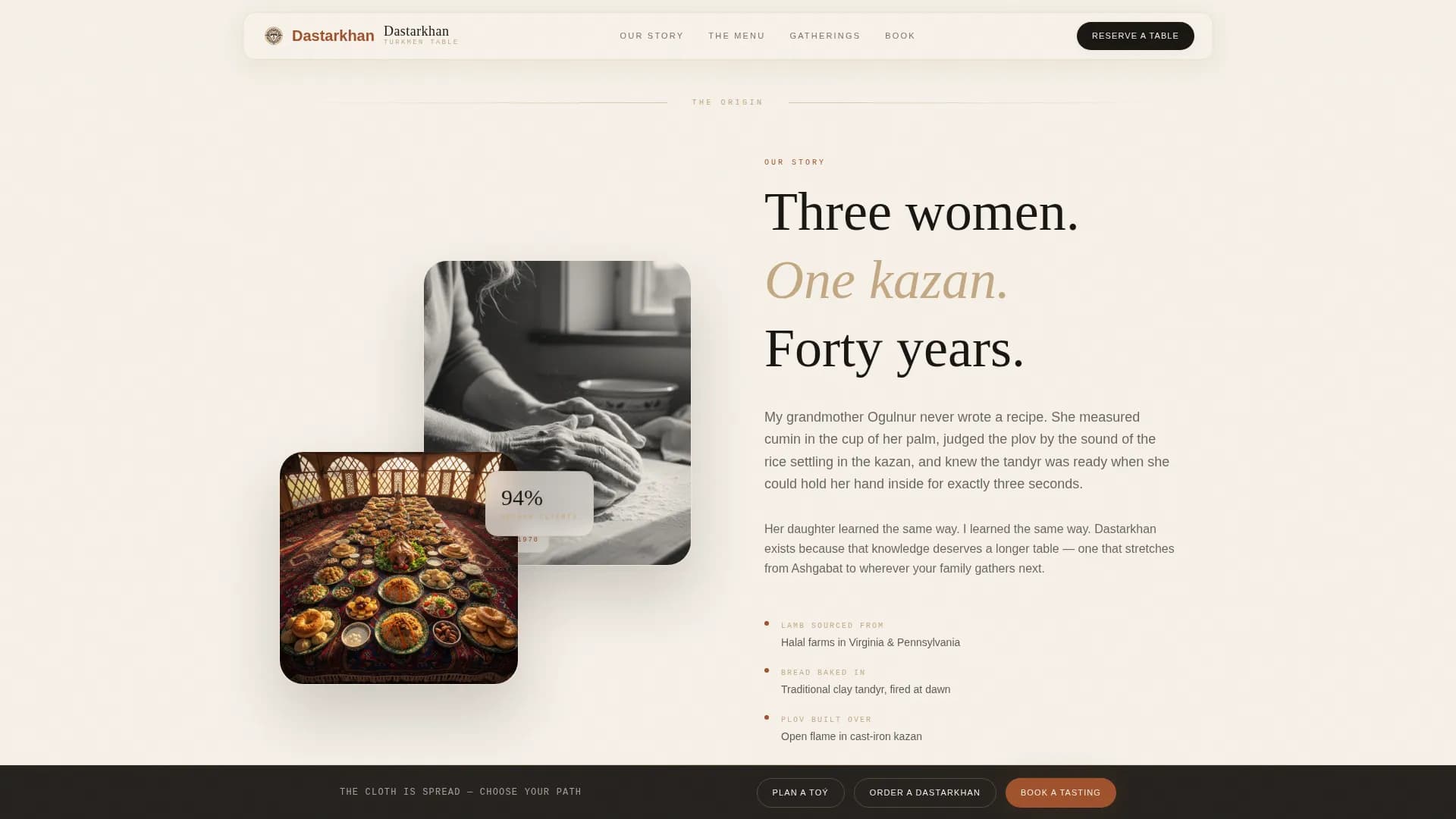 Caravan — Luxury Turkmen Catering Landing Page Template