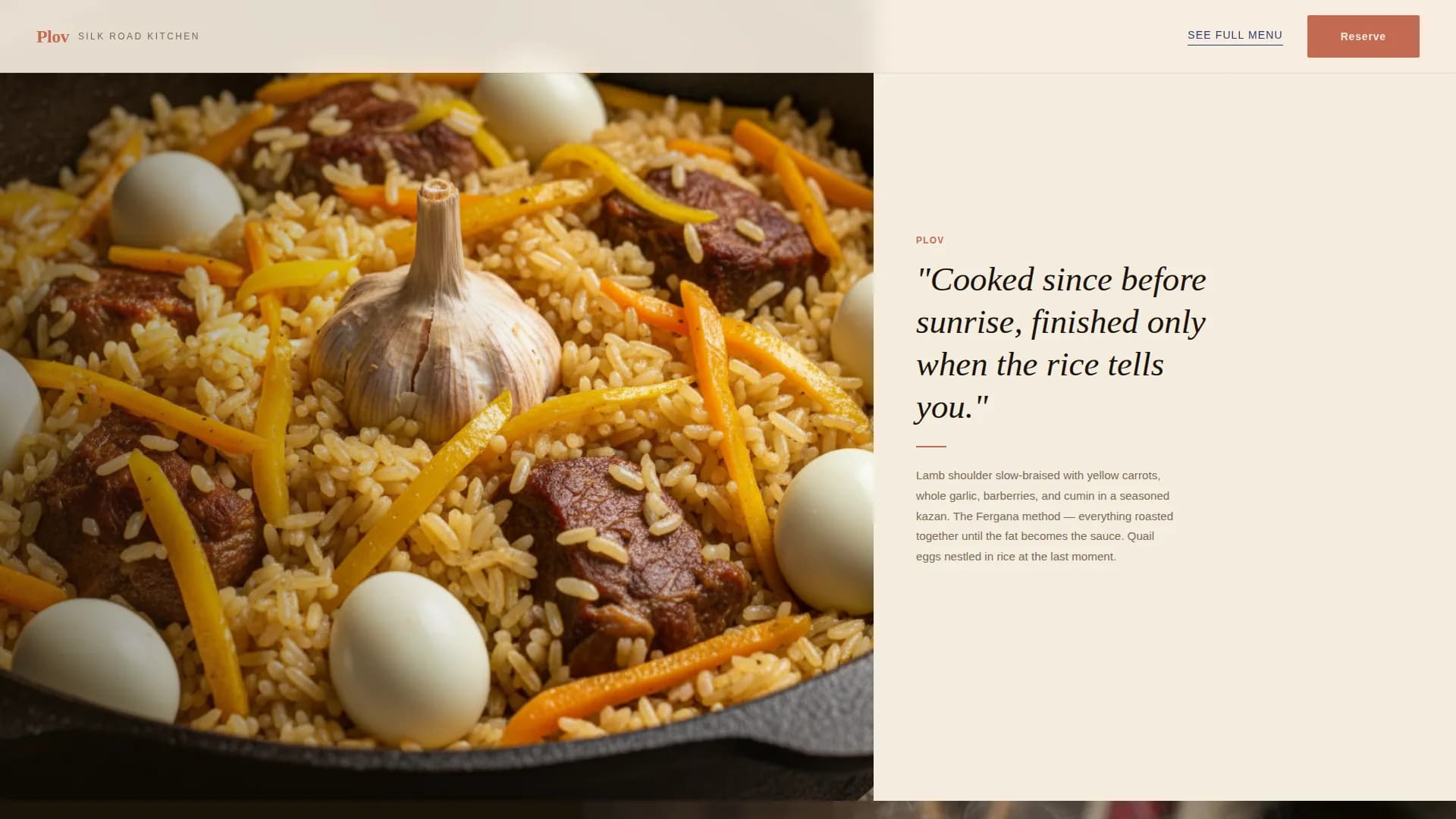 Local Regional & Ethnic Restaurant Appointment Booking Website Template