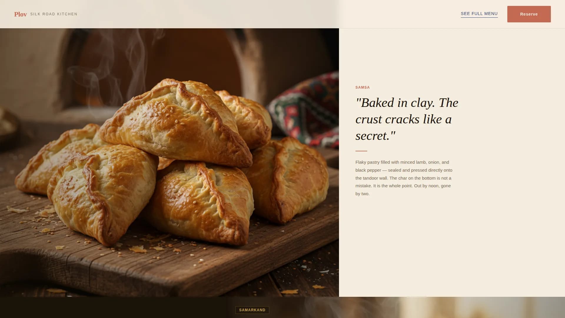 Local Regional & Ethnic Restaurant Appointment Booking Website Template