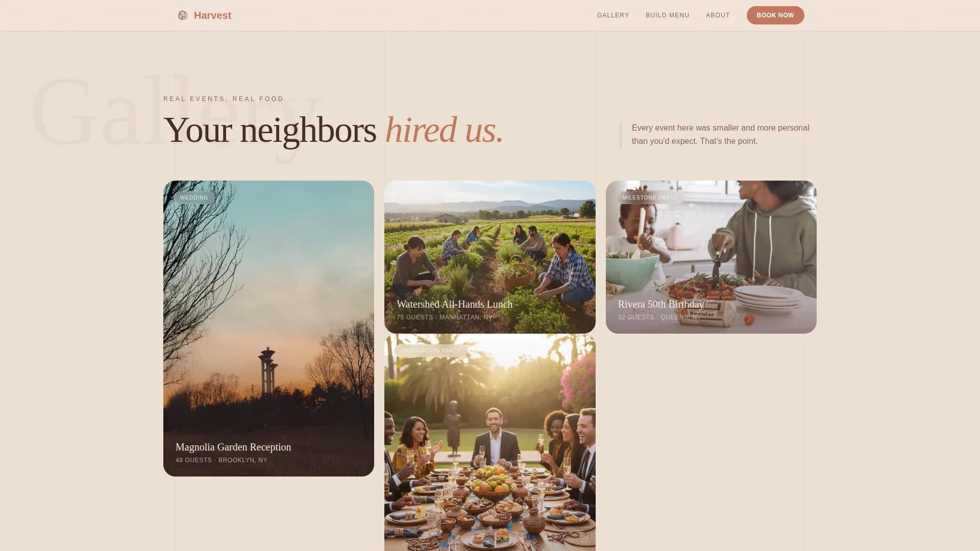 Harvest — Farm Fresh Catering Landing Page Template