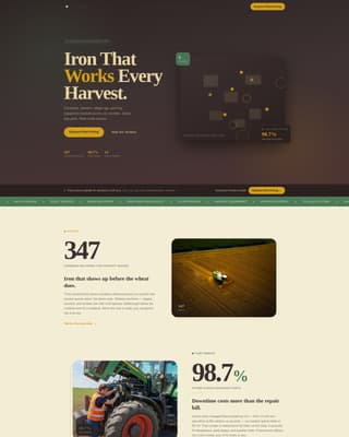 Agricultural Equipment & Supply Pricing & Packages Website Template