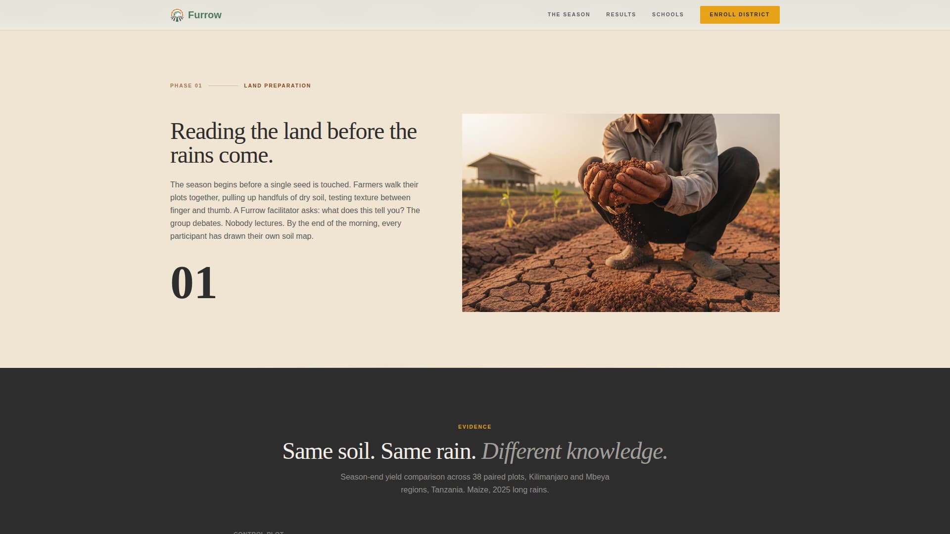 Furrow - Seasonal Farmerfieldschool Landing Page Template
