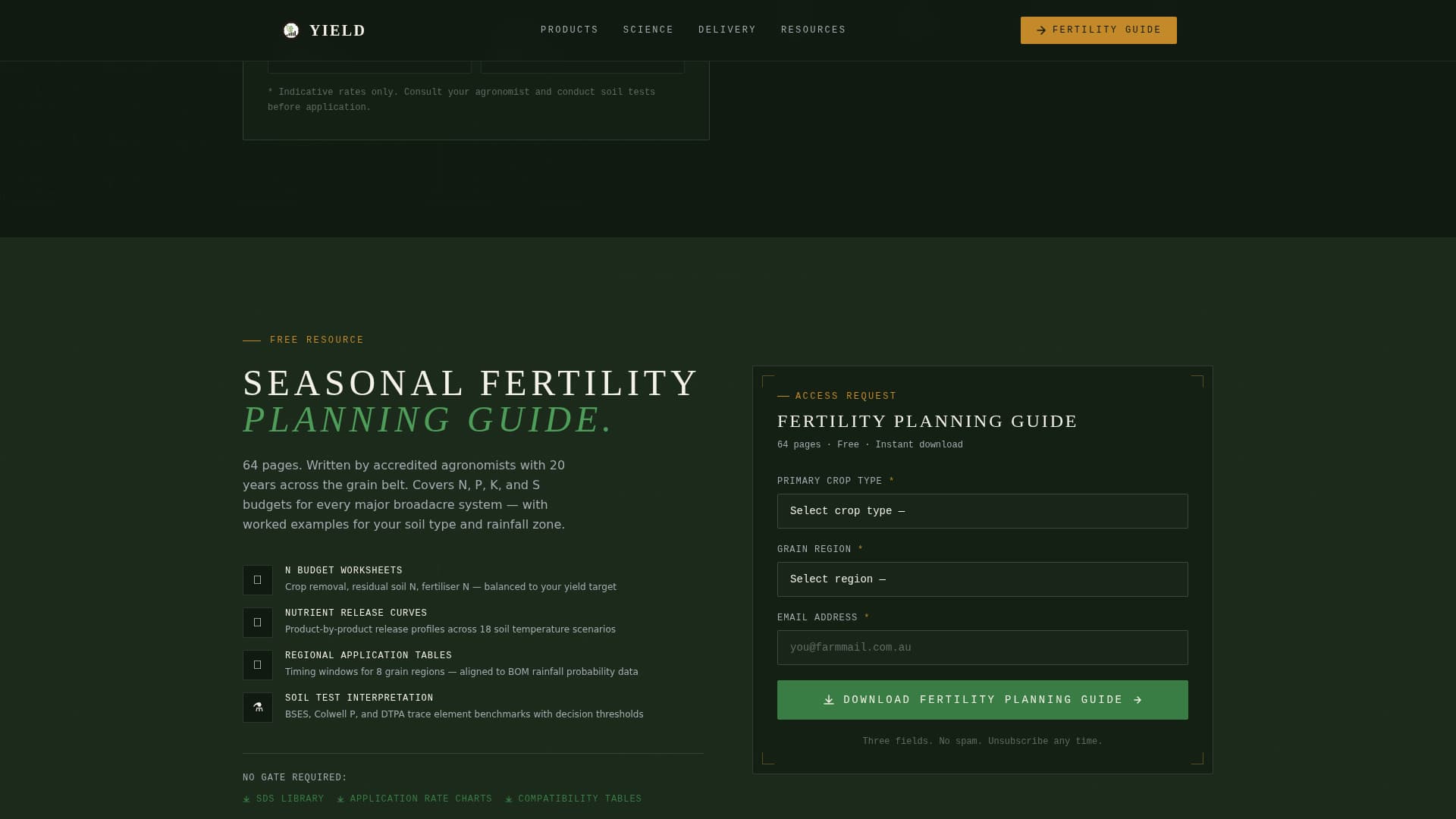 Agricultural Equipment & Supply Cost Calculator Website Template