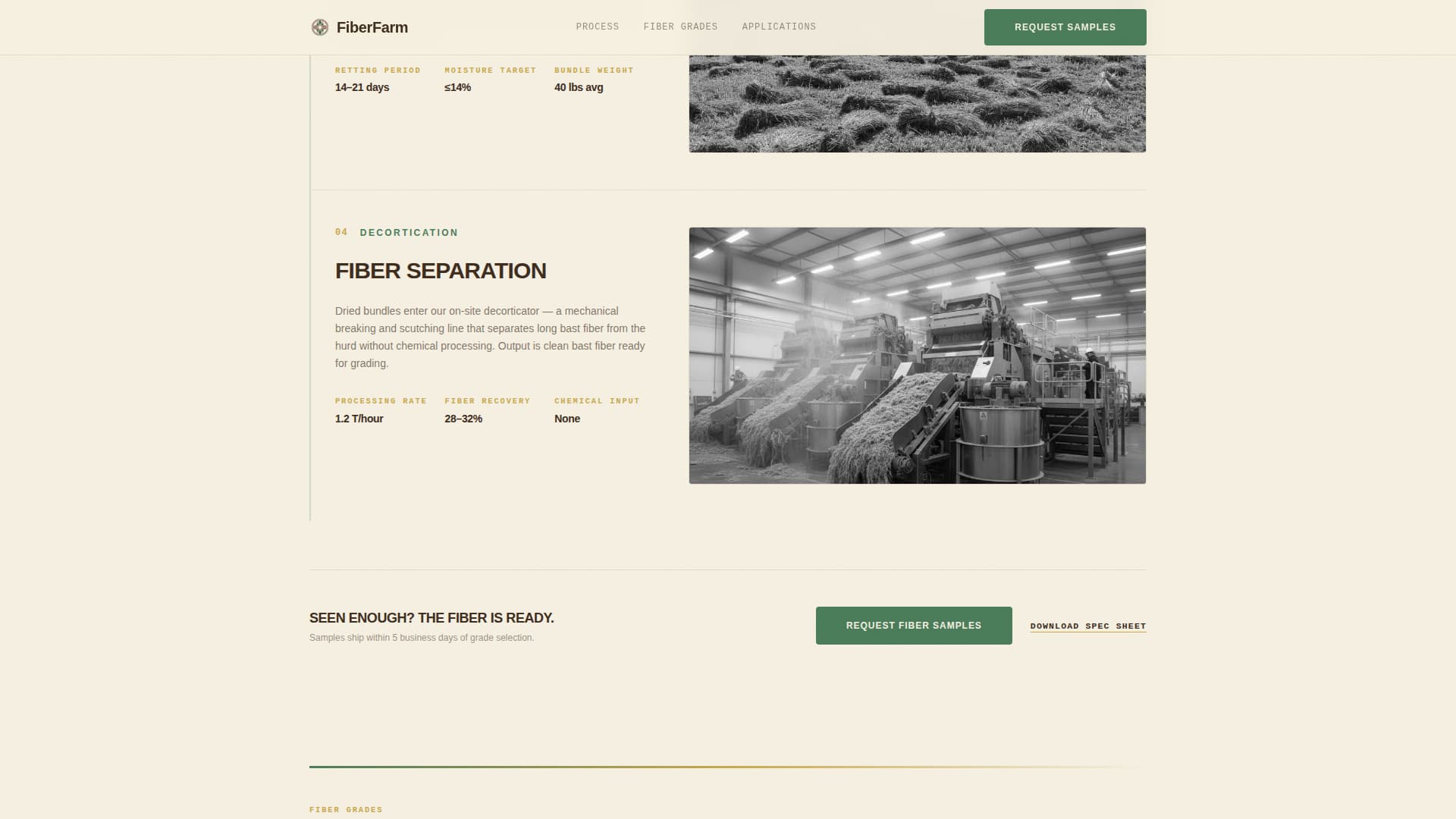 Fiberfarm - Sustainable Hemp Landing Page Template