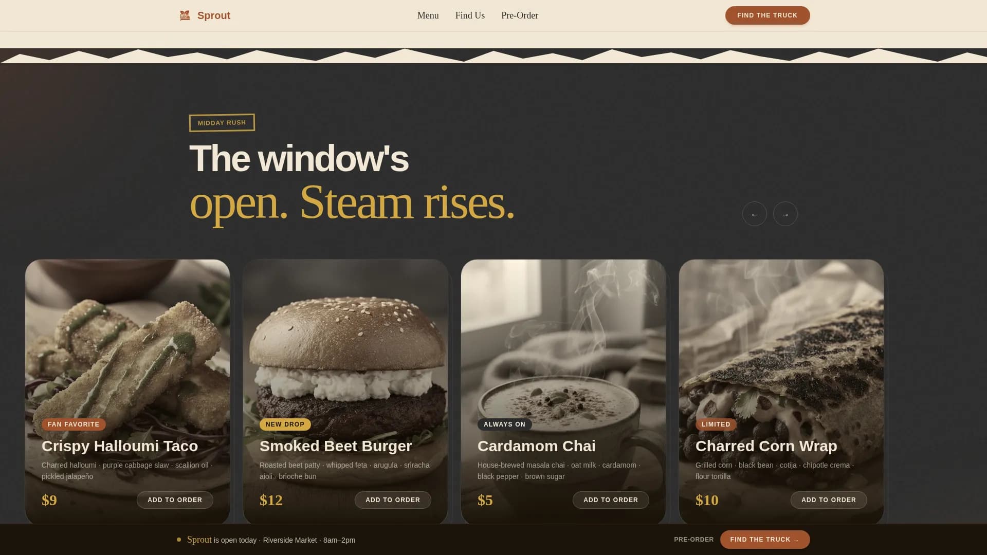 Sprout — Signature Vegetarian Caterer Landing Page Template