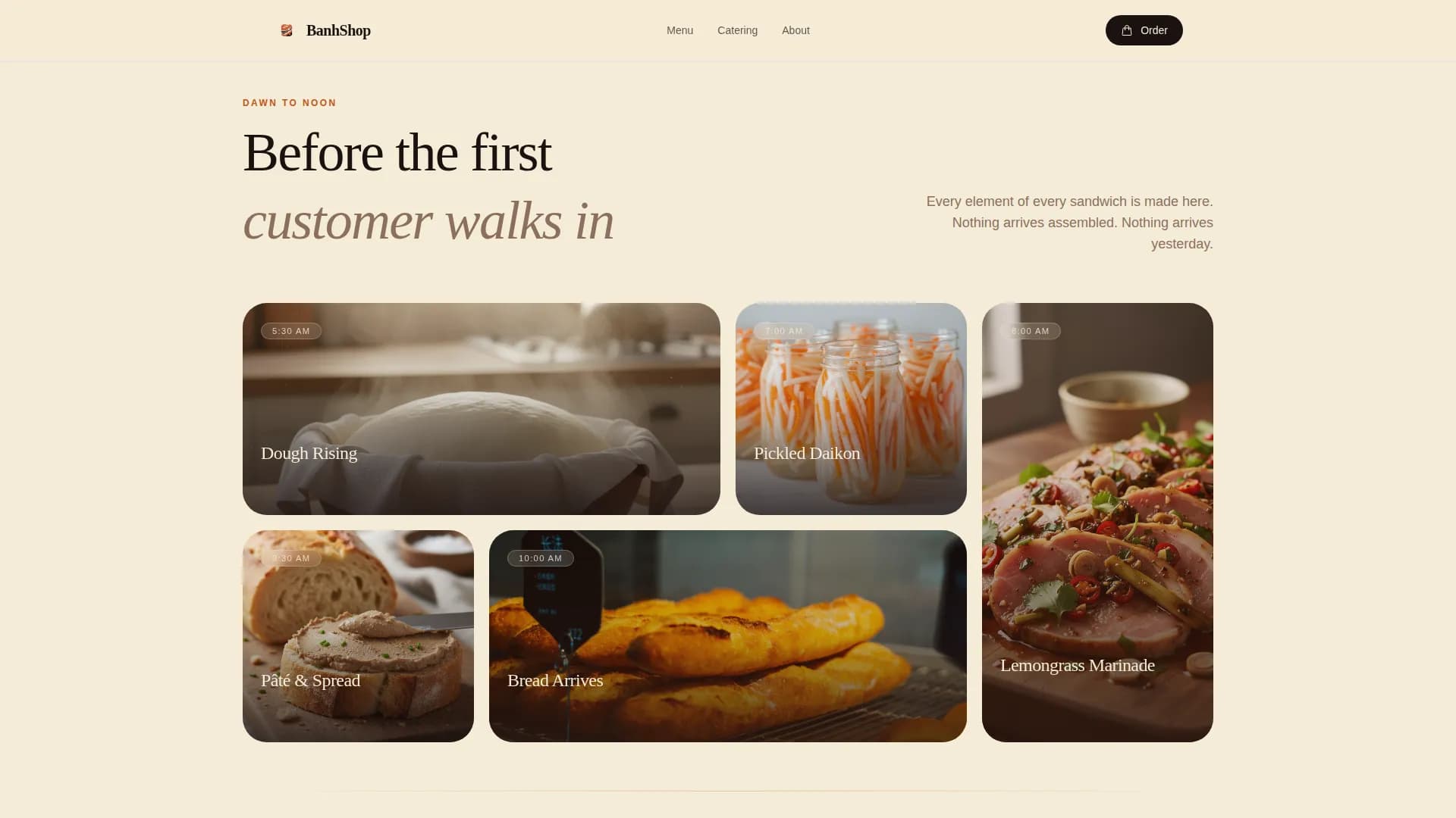 Bánh - Haute Craft Vietnamese Sandwich Shop Landing Page Template