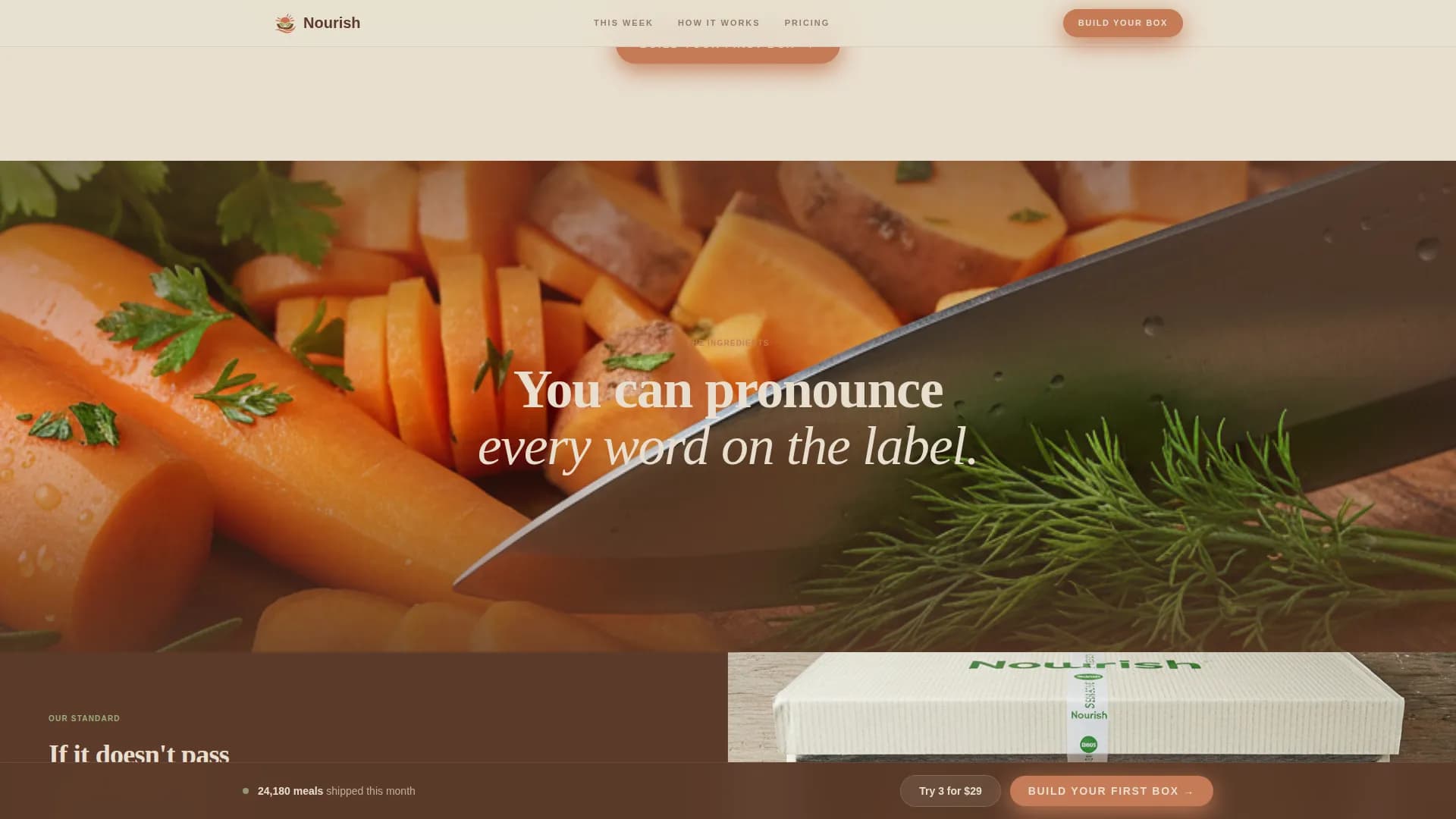 Nourish — Clean Nutrition Delivery Landing Page Template
