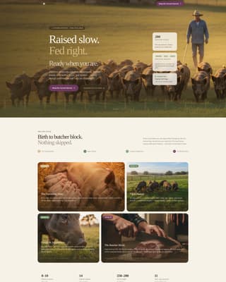 Farrow - Immersive Hog Farm Landing Page Template