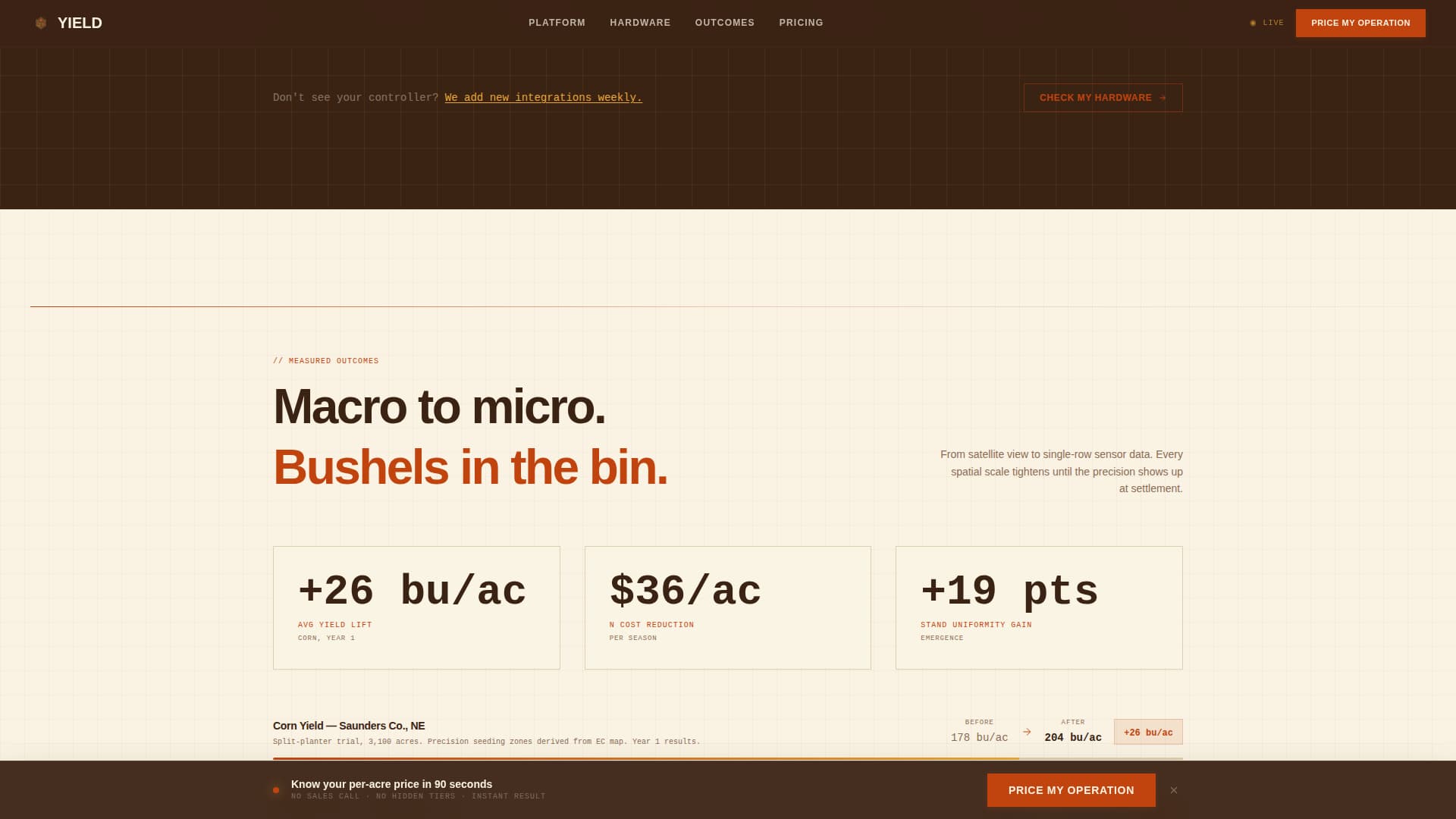 Yield — Authoritative Crop Management Landing Page Template
