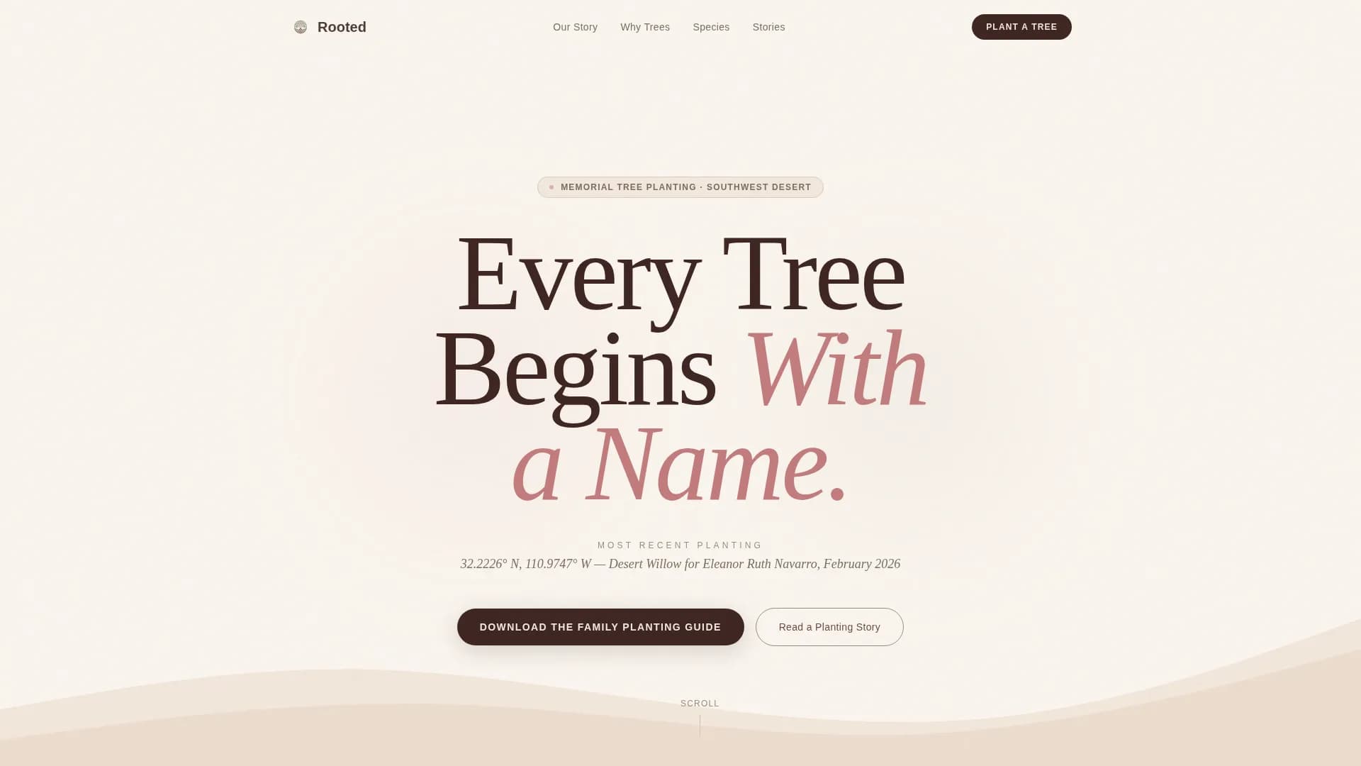 Rooted — Eco Tree Planting Landing Page Template