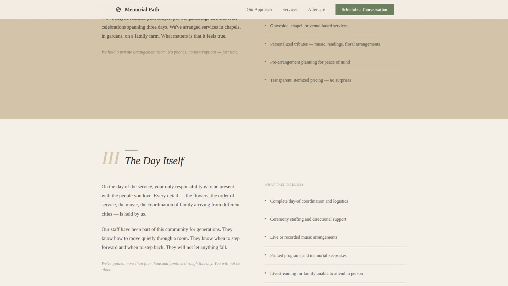 Funeral Home & Booking Website Template