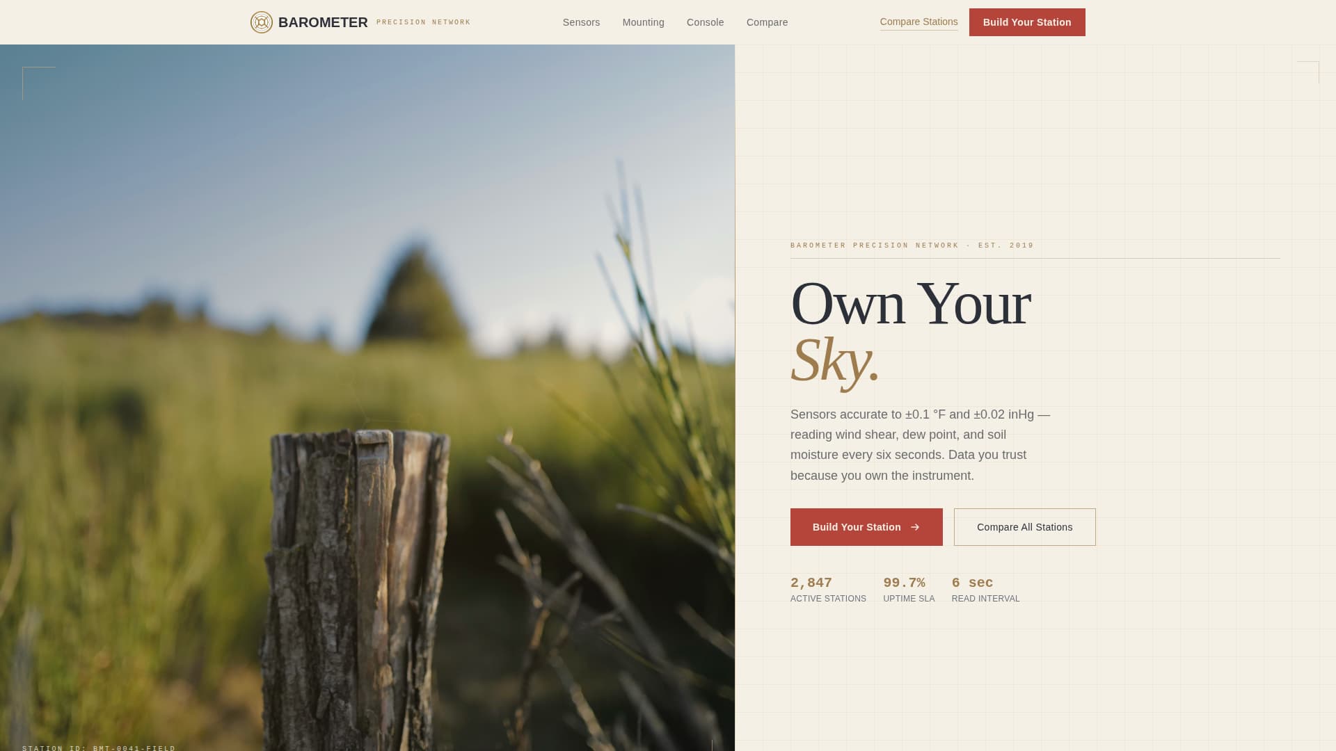 Climate & Environmental Monitoring Specialist Professional Website Template