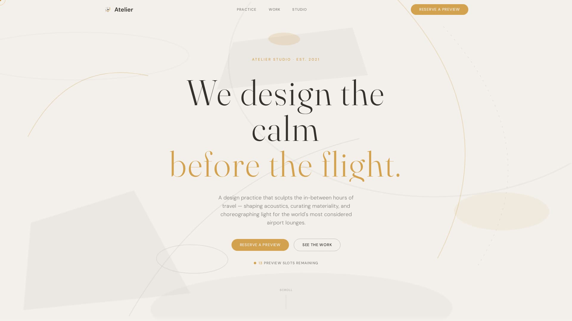 Hospitality & Restaurant Design Pre-Launch Website Template