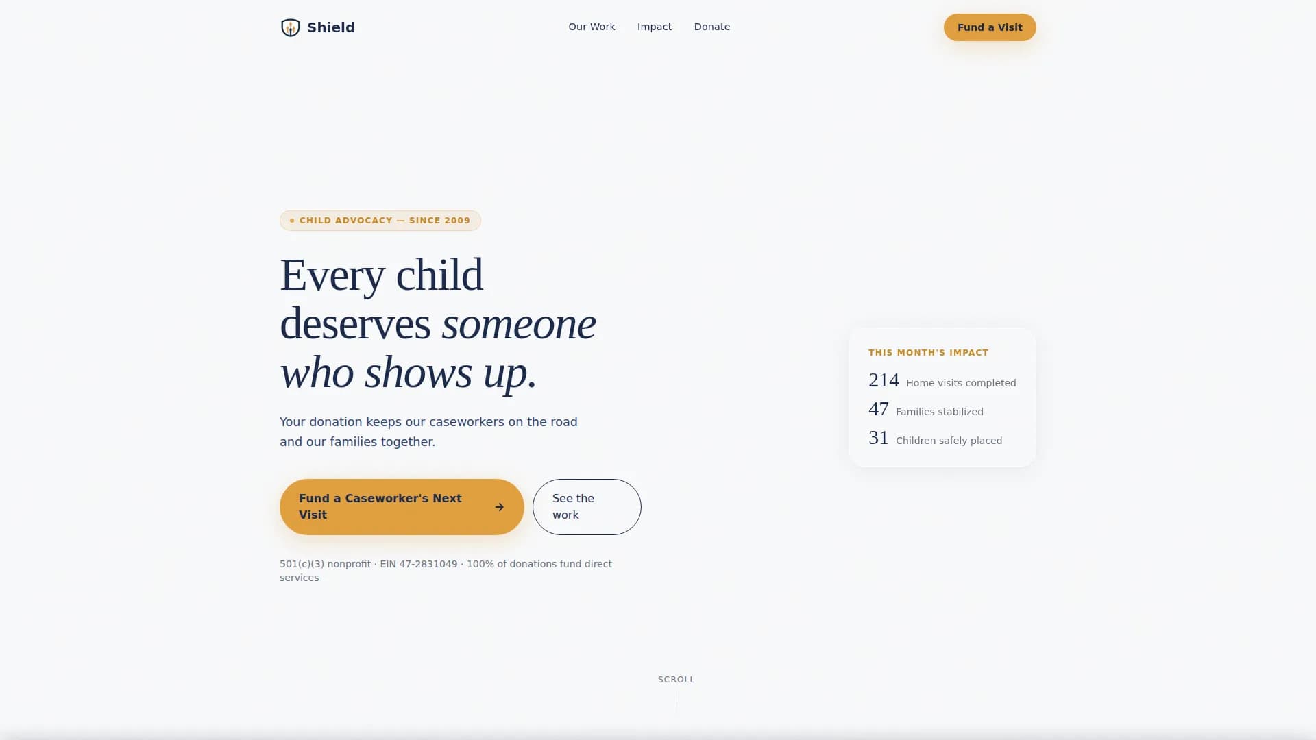 Shield — Safeguard Child Welfare Landing Page Template