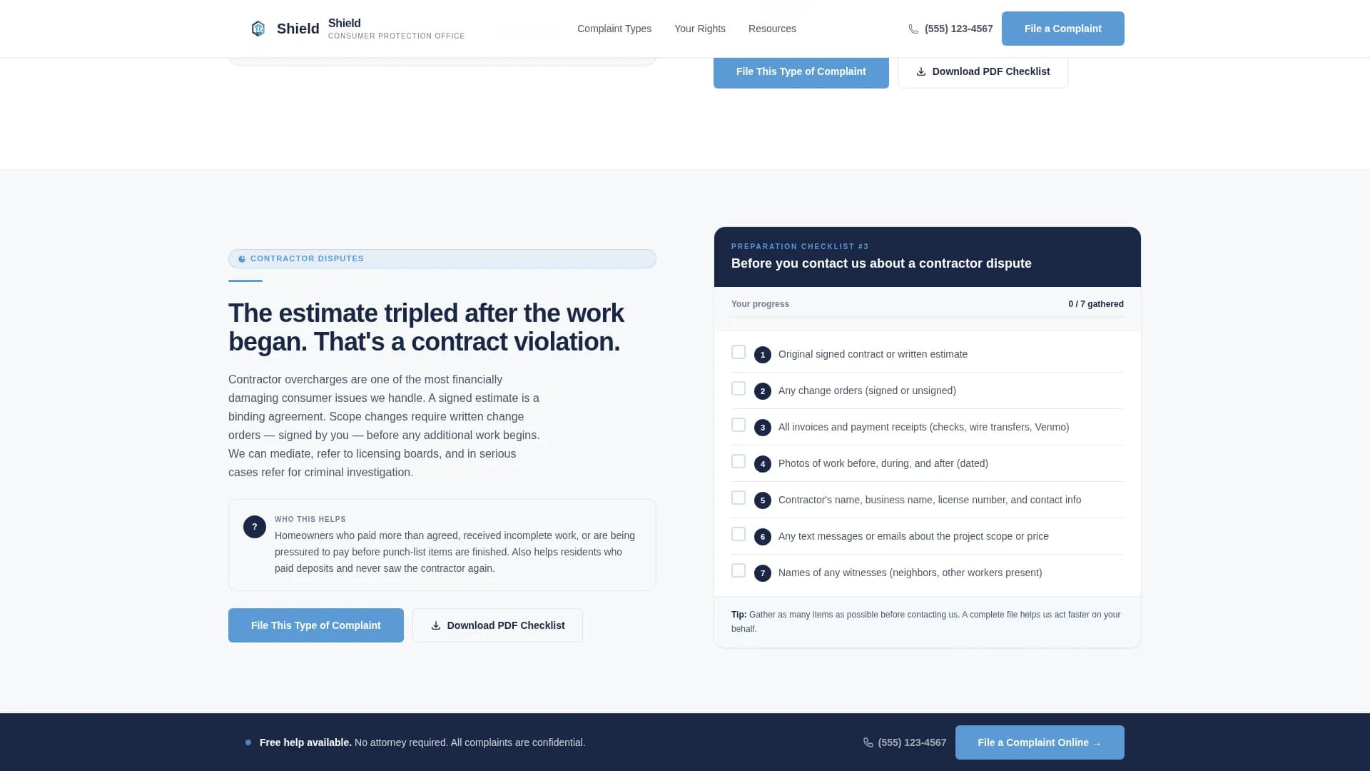 Consumer Protection Government Professional Website Template