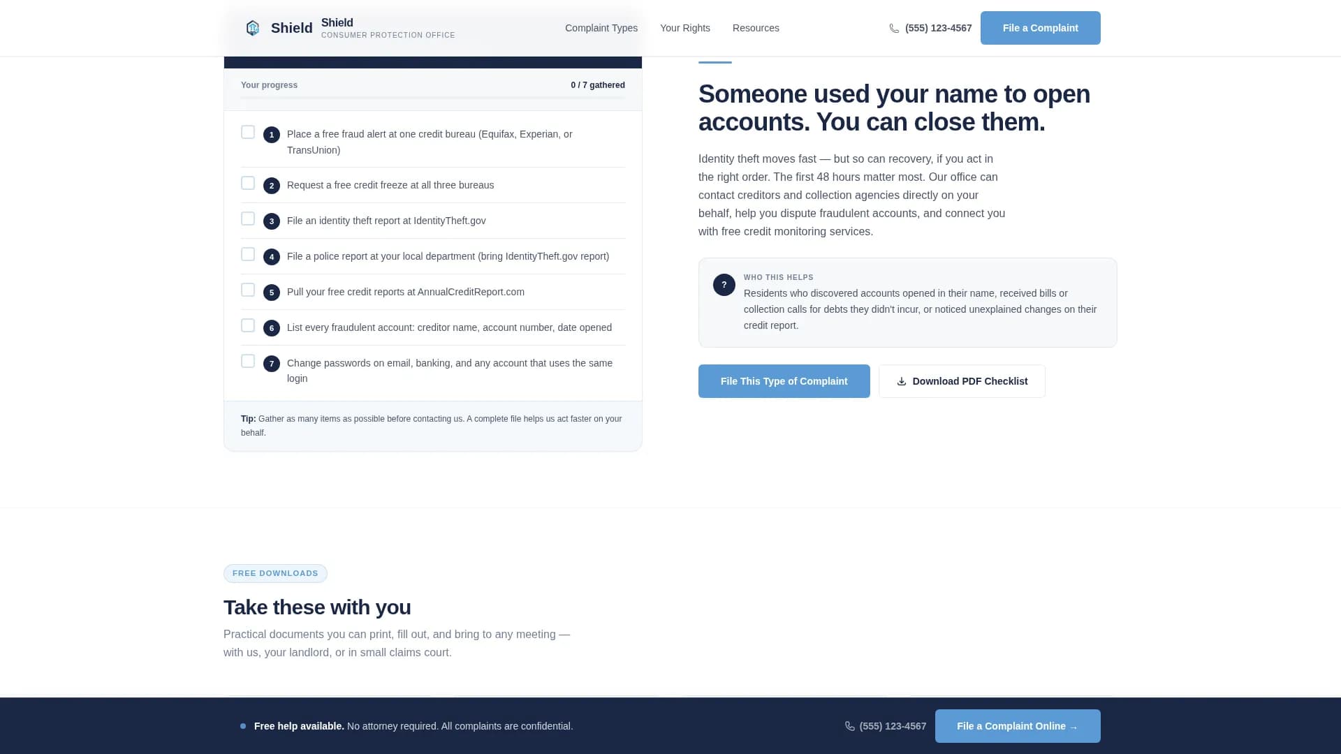 Consumer Protection Government Professional Website Template