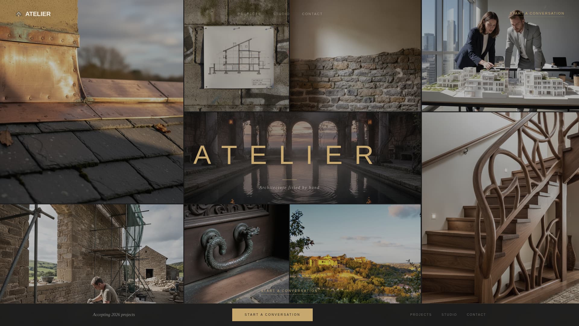 Craftsman Architecture Booking Website Template