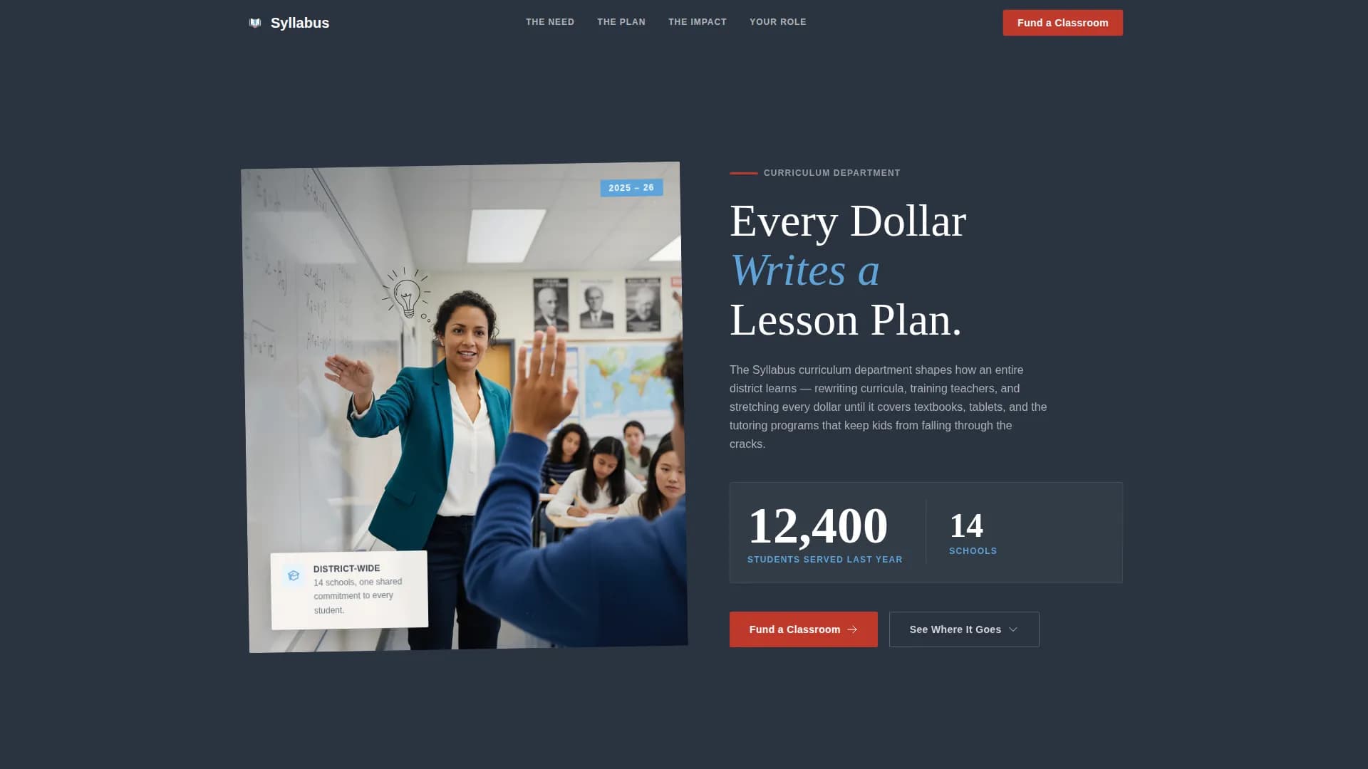 Syllabus — Instant Classroom Funding Landing Page Template