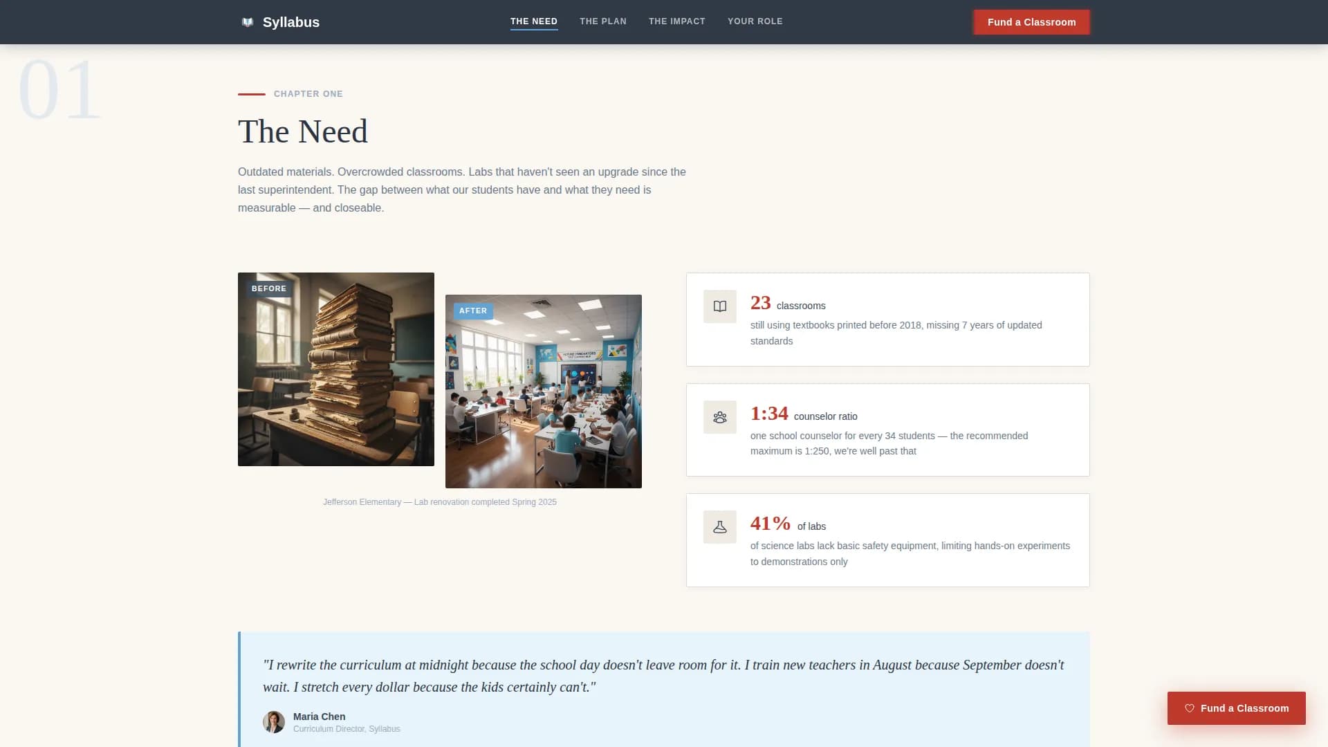 Syllabus — Instant Classroom Funding Landing Page Template
