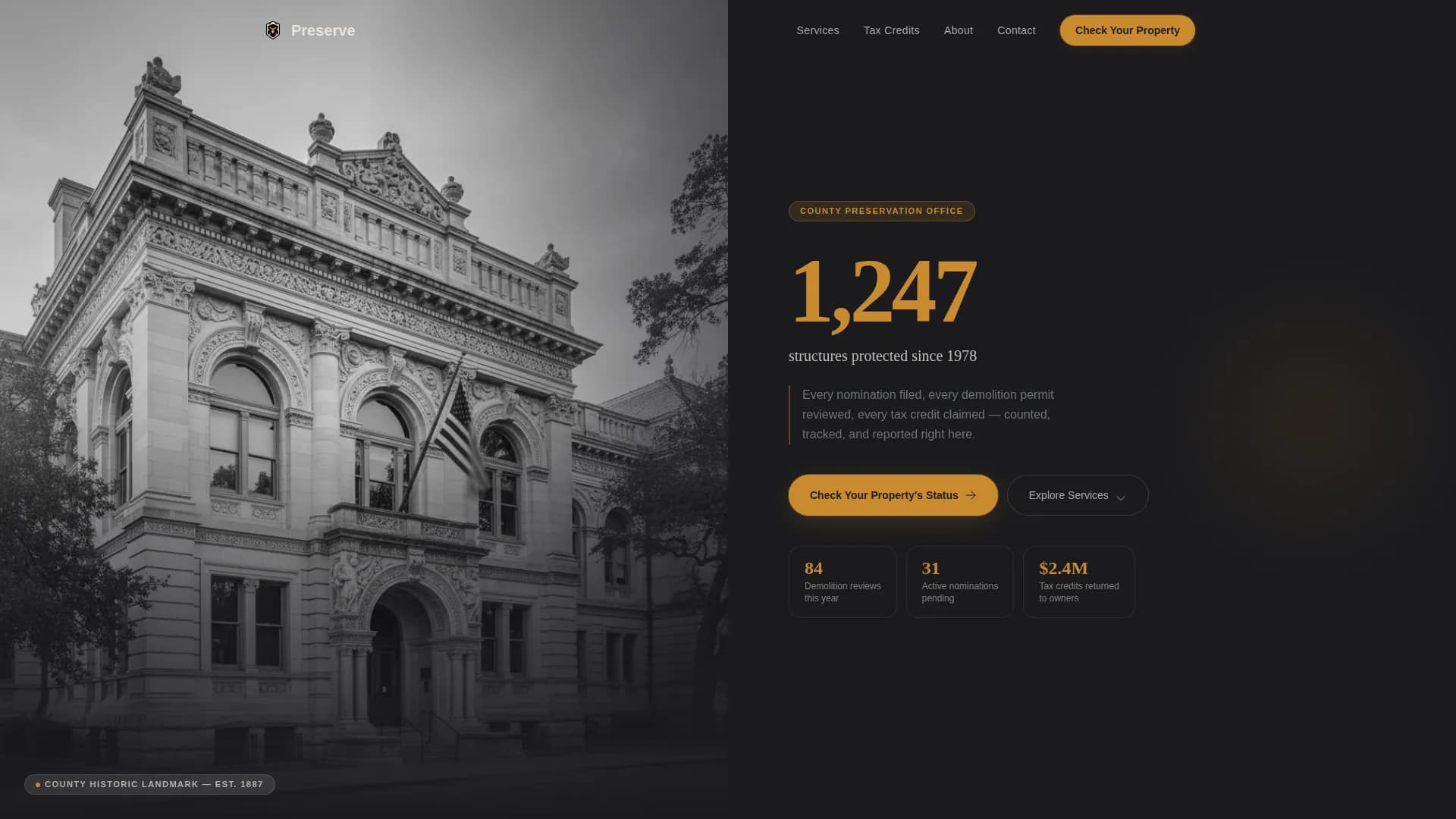 Historic Preservation Government Blog & Content Website Template