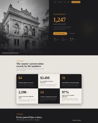 Historic Preservation Government Blog & Content Website Template