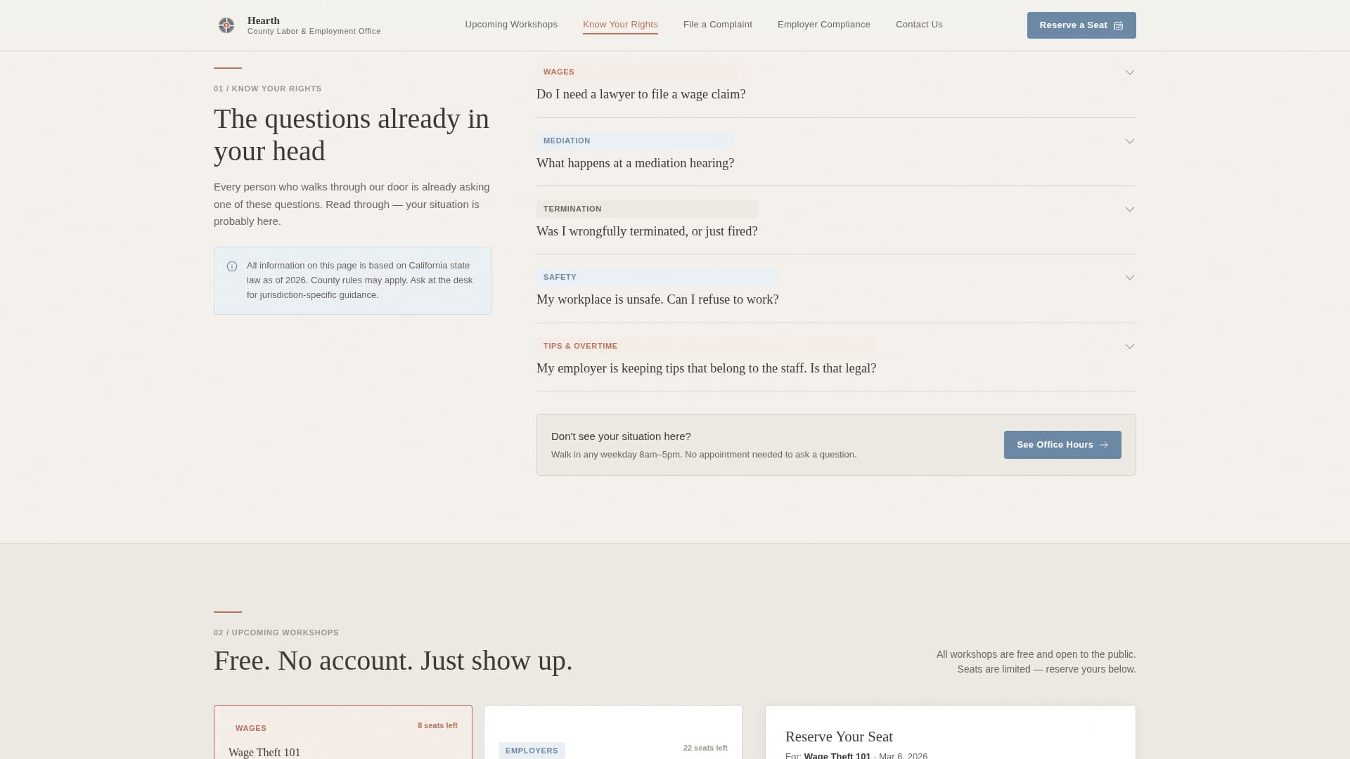 Labor & Employment Government FAQ Website Template