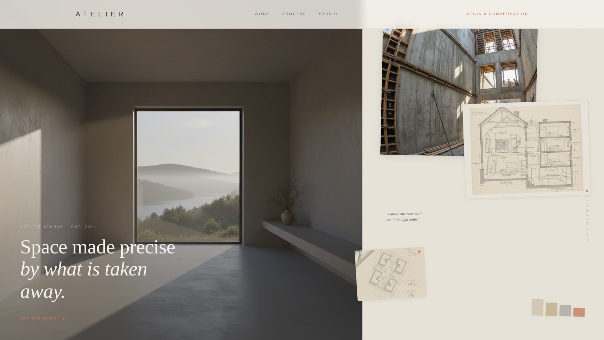 Minimalist Architecture Booking Website Template