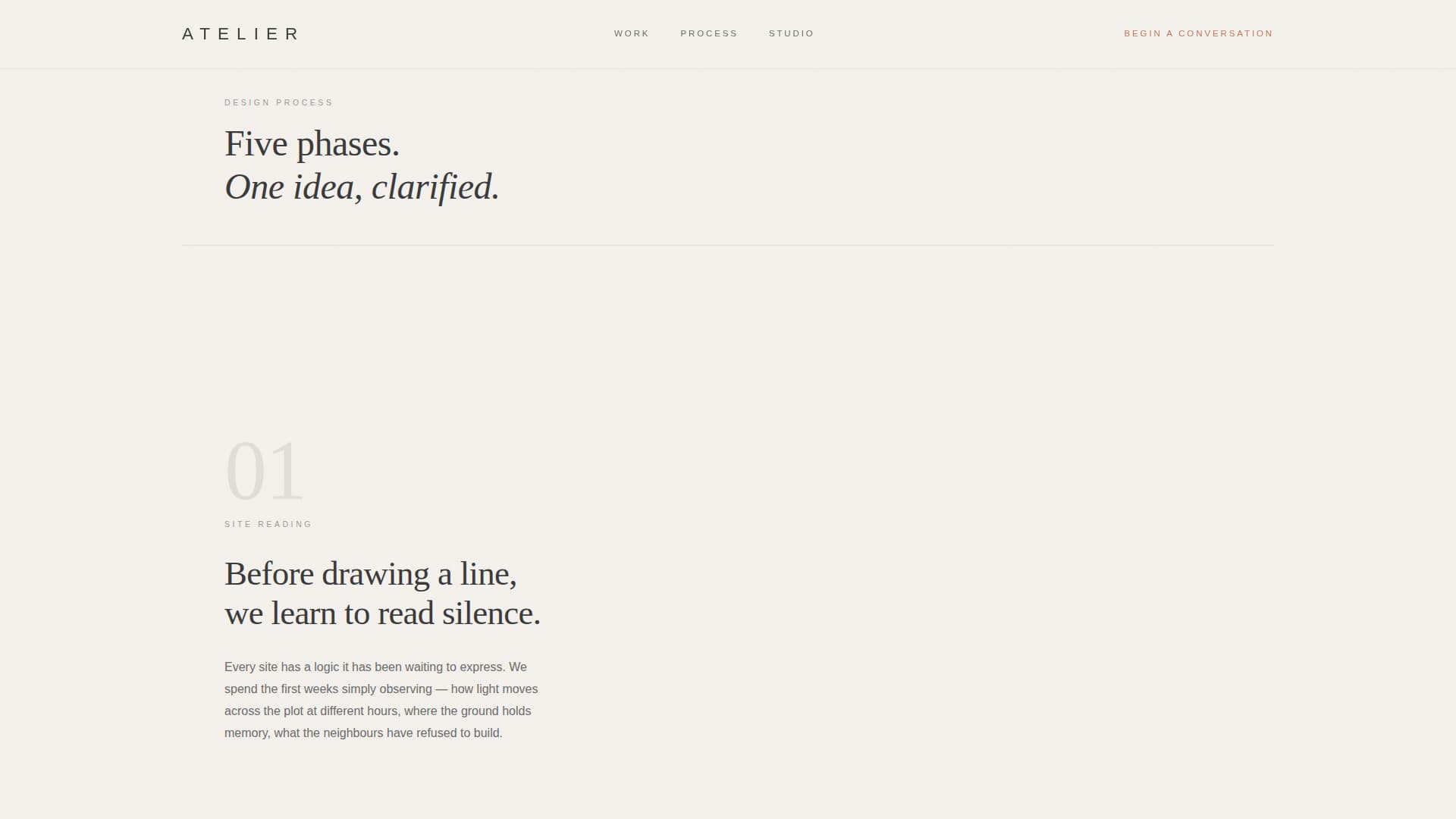 Minimalist Architecture Booking Website Template