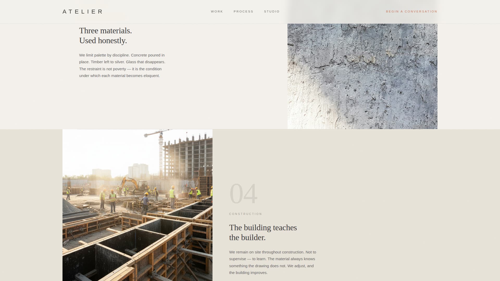 Minimalist Architecture Booking Website Template