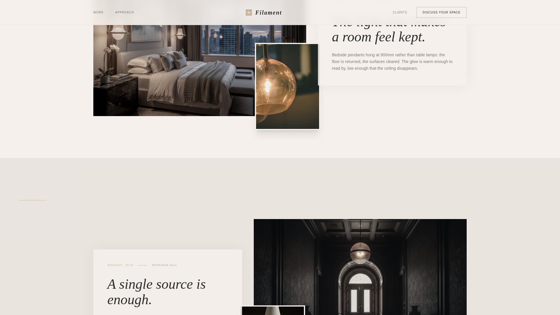 Filament — Radiant Smart Lighting Landing Page Template