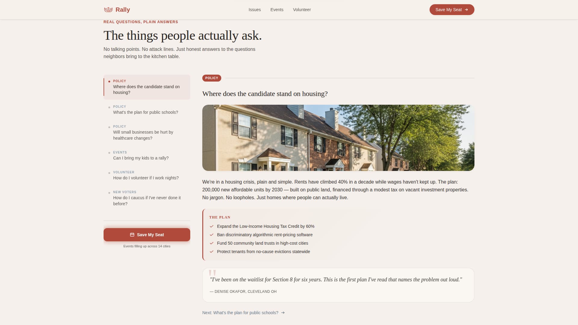 Political Campaign FAQ Website Template