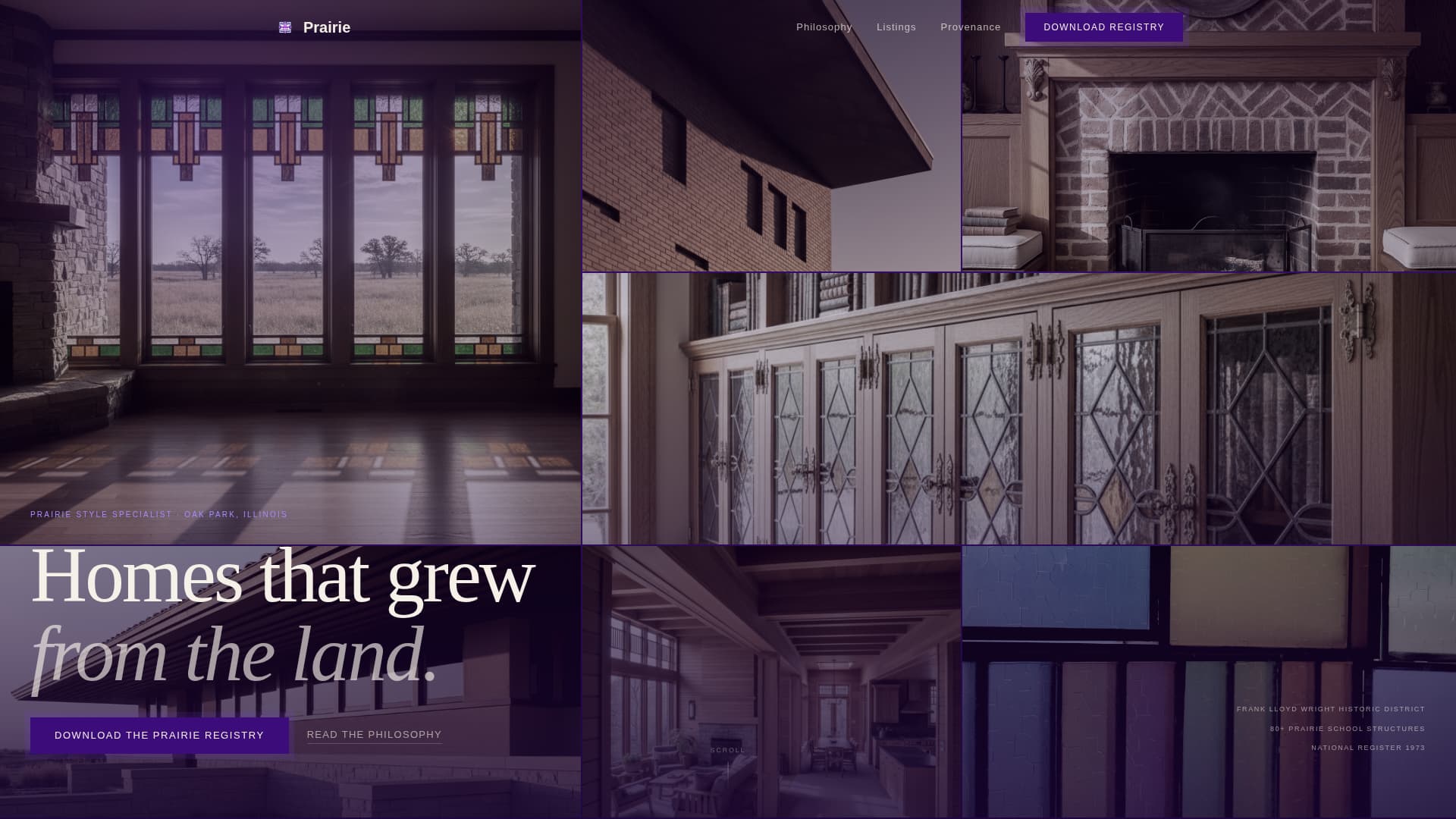 Prairie Style Architecture Blog Website Template