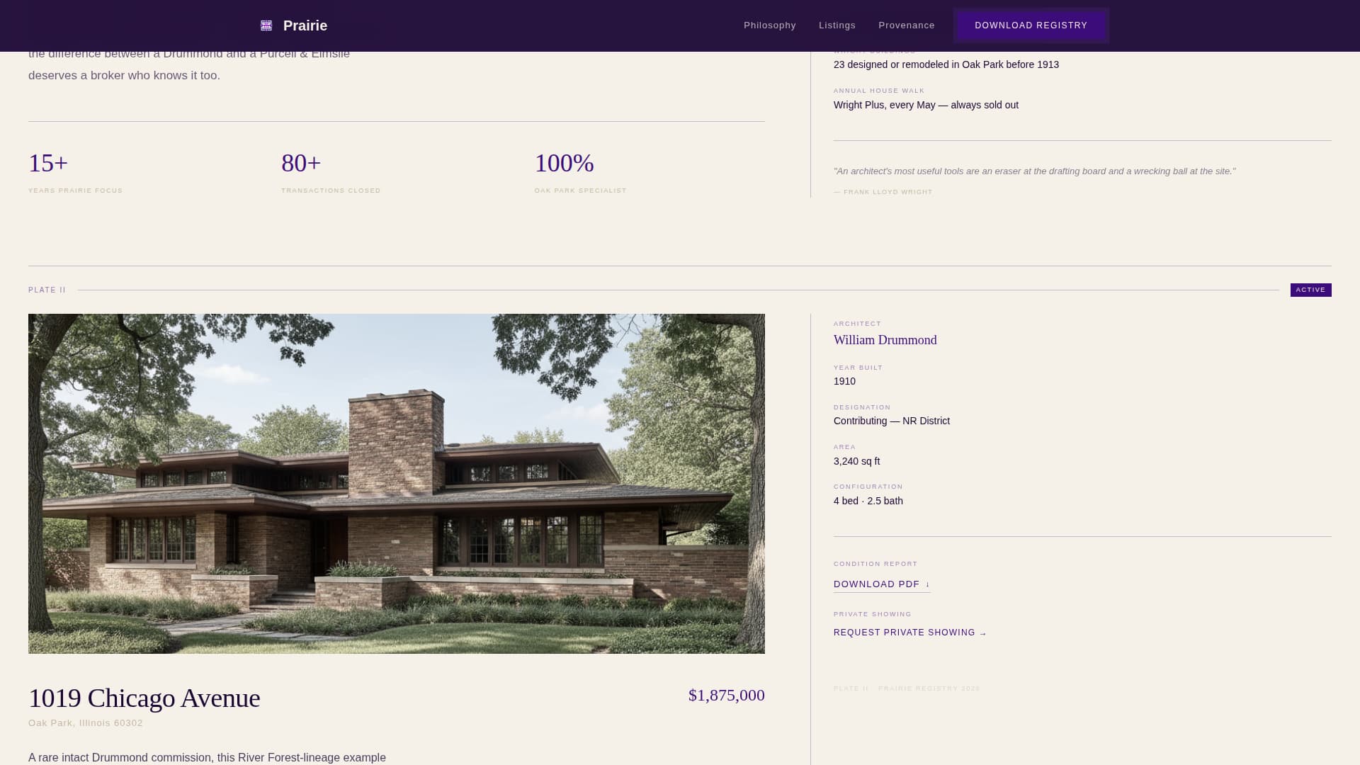 Prairie Style Architecture Blog Website Template