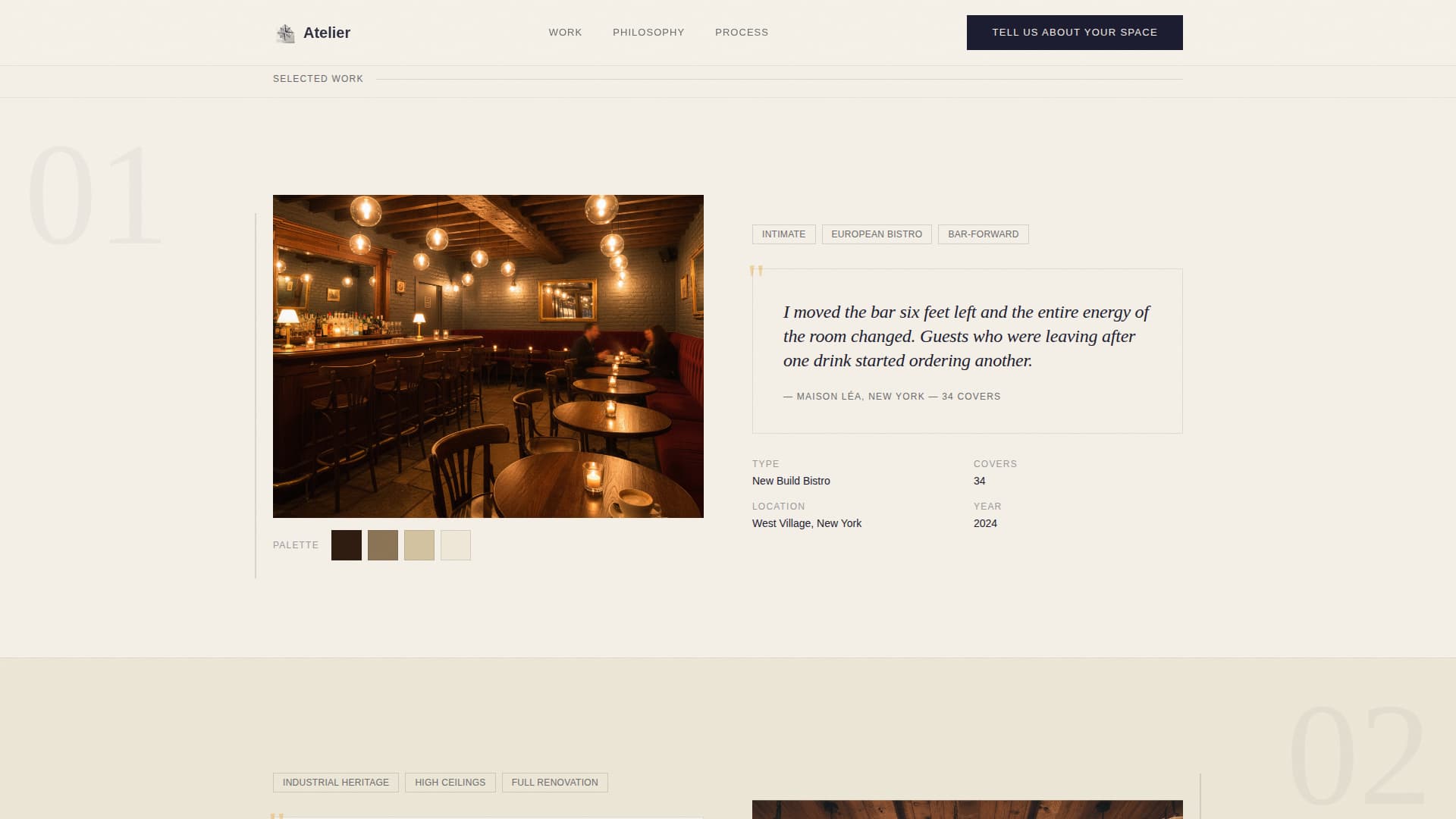 Hospitality & Restaurant Design Directory Website Template