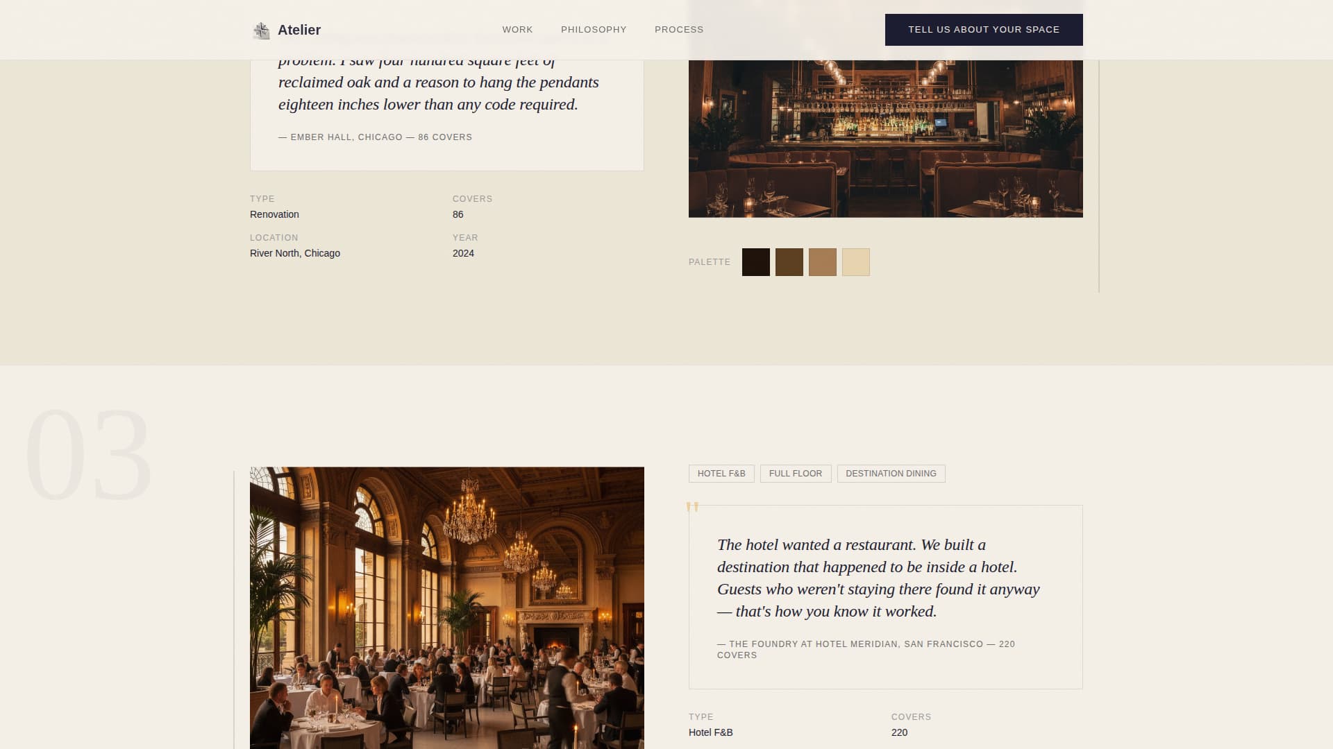 Hospitality & Restaurant Design Directory Website Template