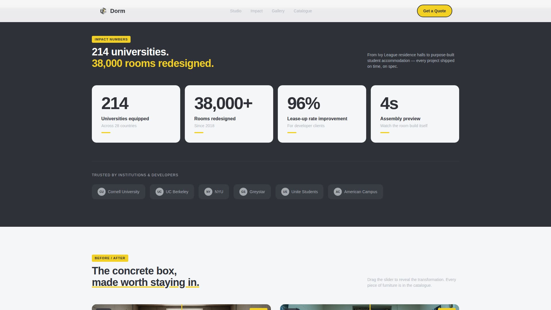 Dorm - Clever Student Housing Landing Page Template