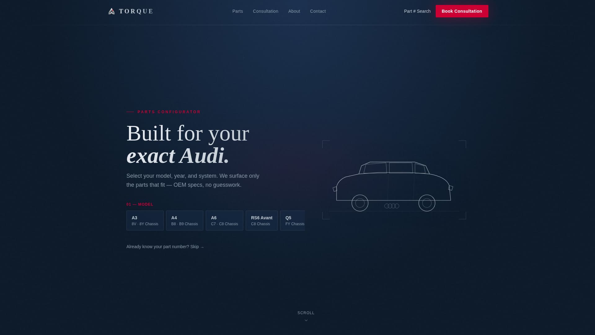 Torque — Authorized Audi Service Landing Page Template