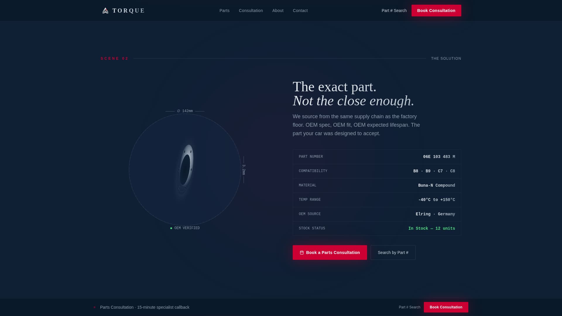 Torque — Authorized Audi Service Landing Page Template