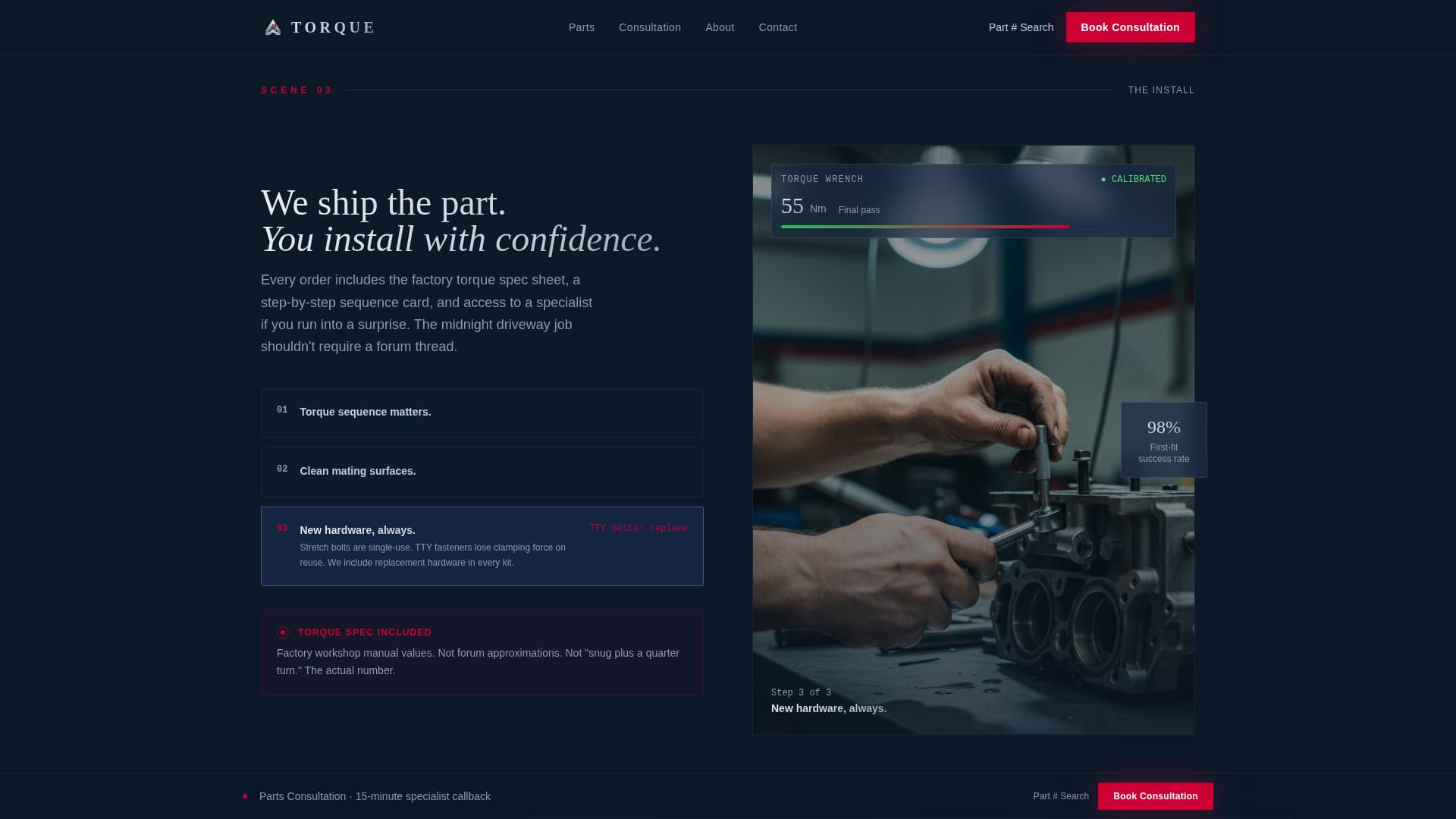 Torque — Authorized Audi Service Landing Page Template