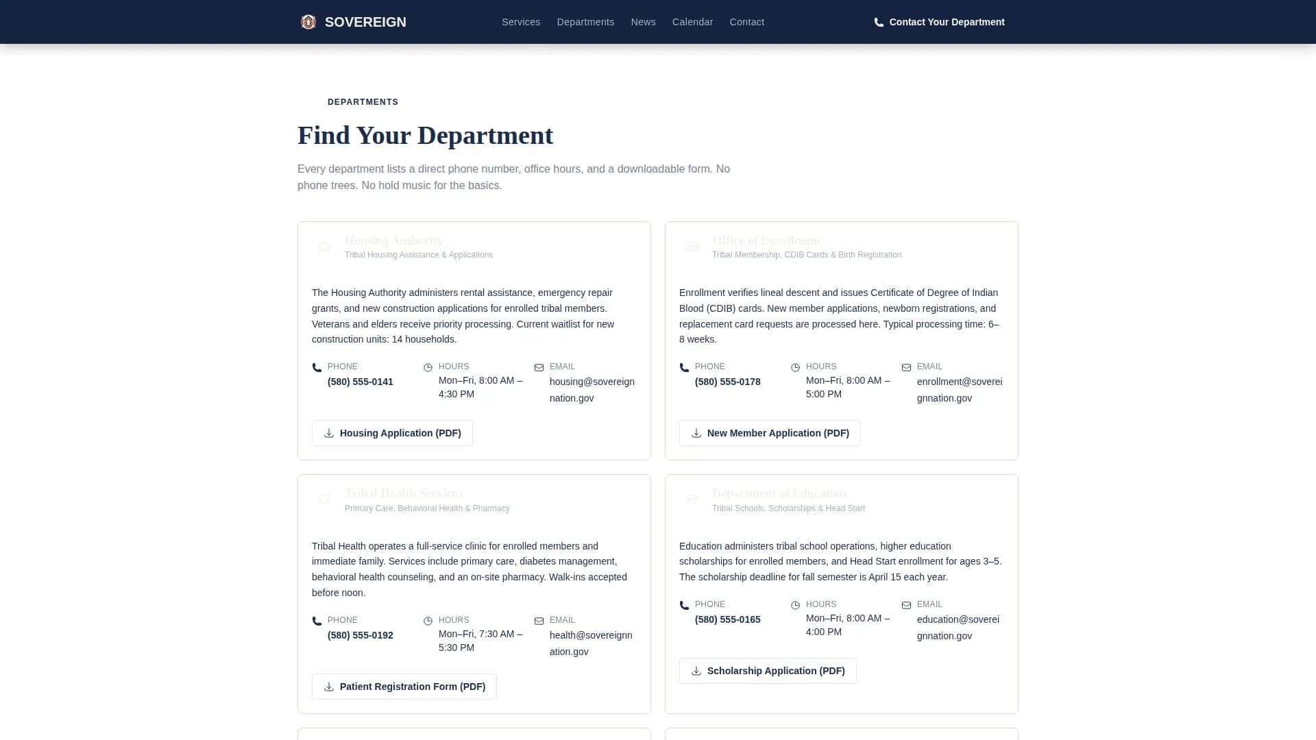 US Government Directory Website Template