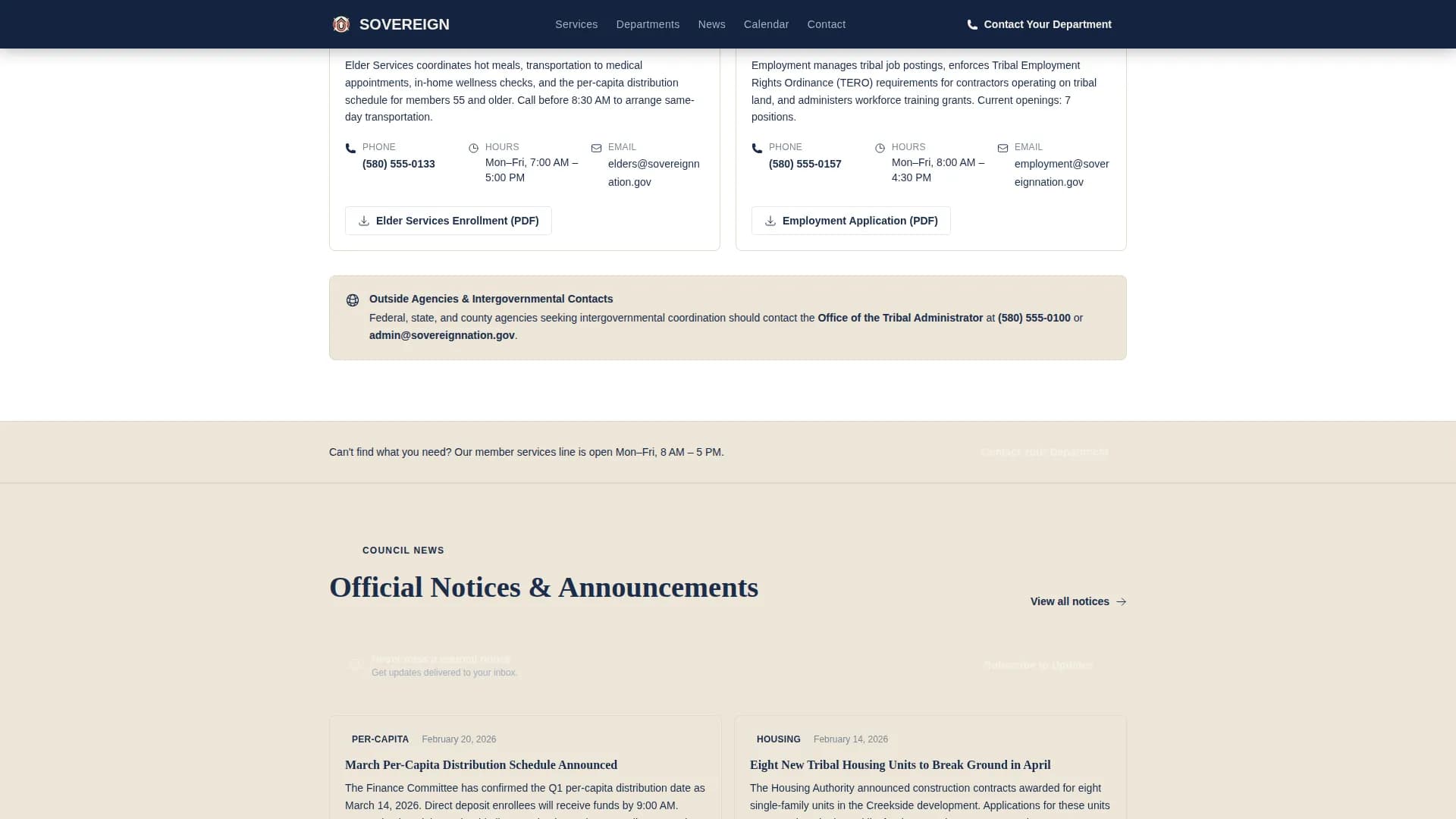 US Government Directory Website Template