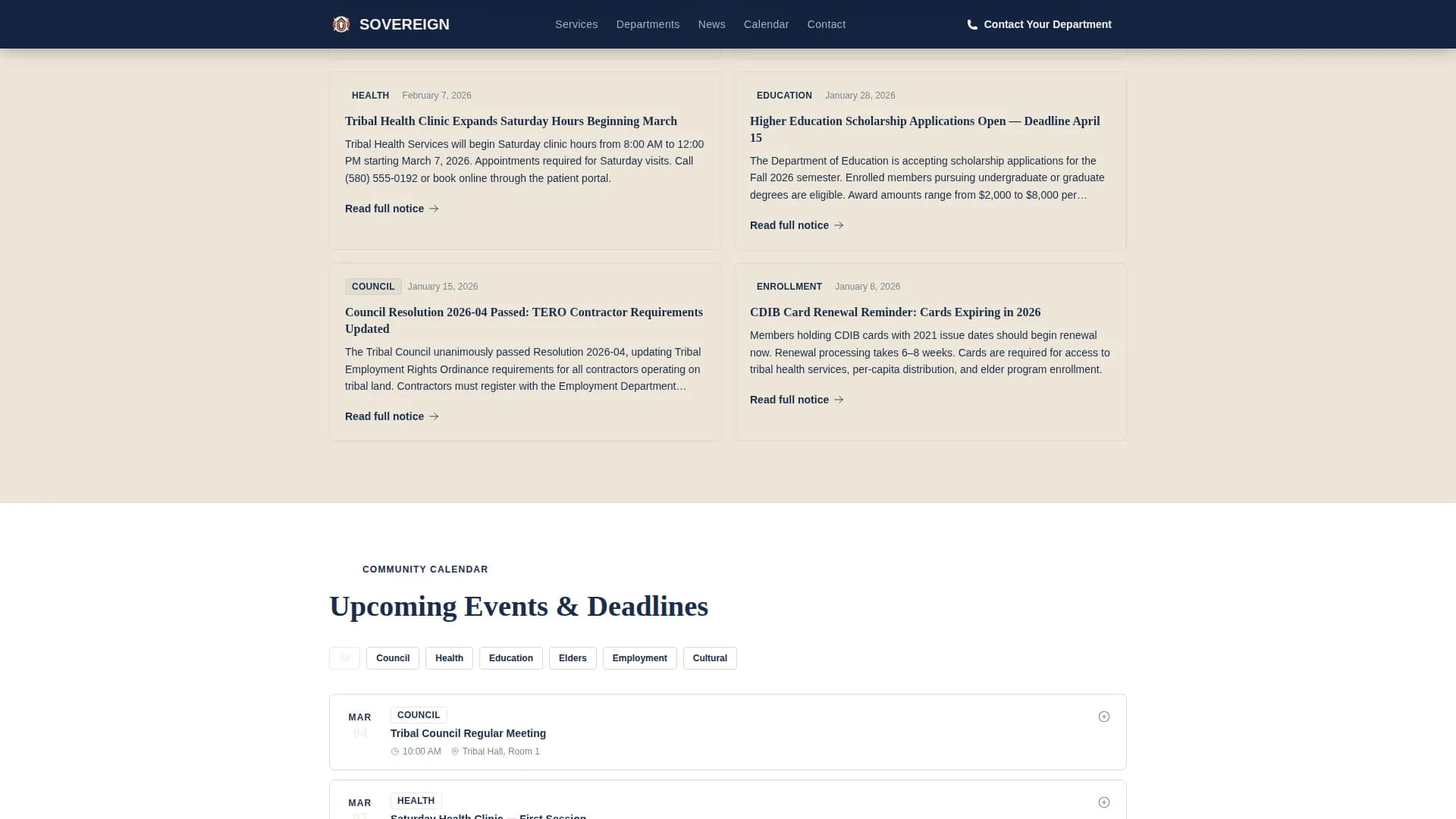 US Government Directory Website Template