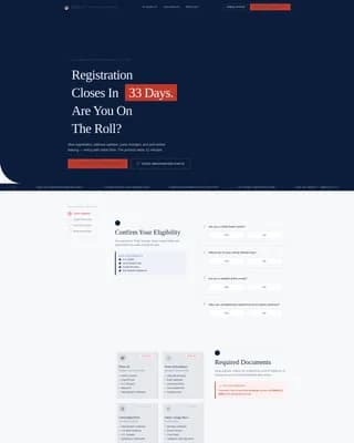 Voter Registration Government Appointment Booking Website Template